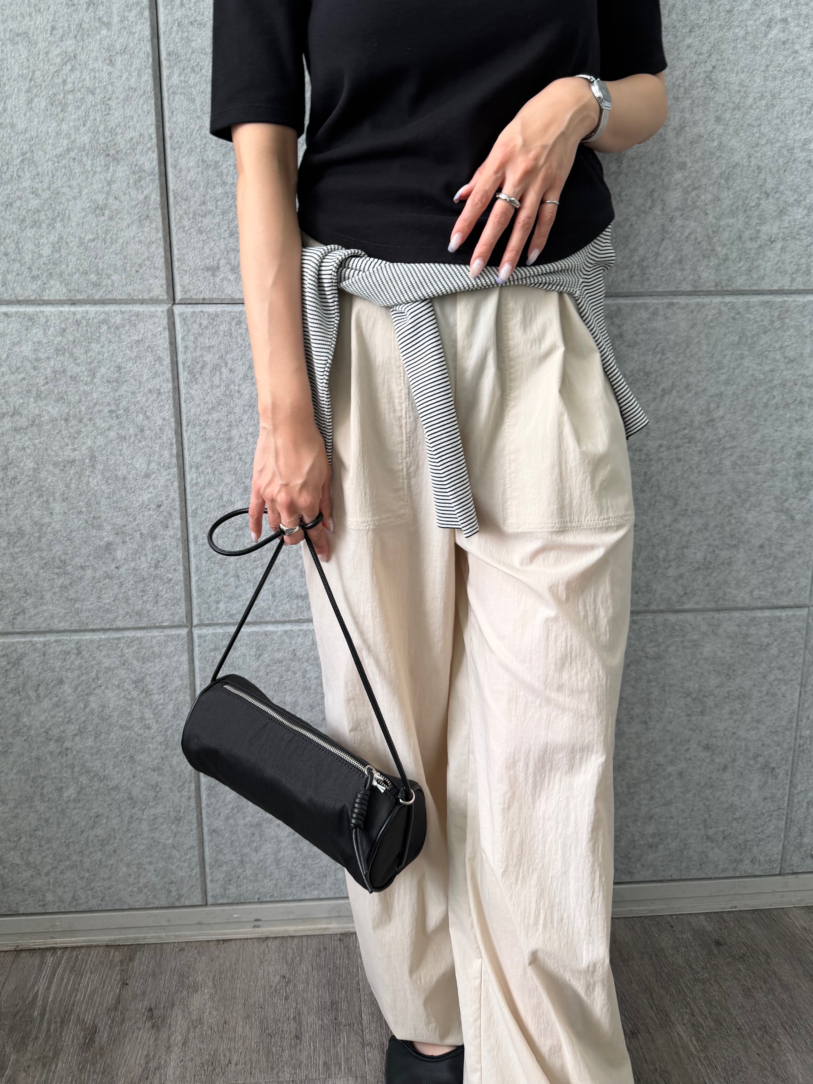 kanamiさんの「CODE A｜rib jersey point neck tee」を使ったコーディネート