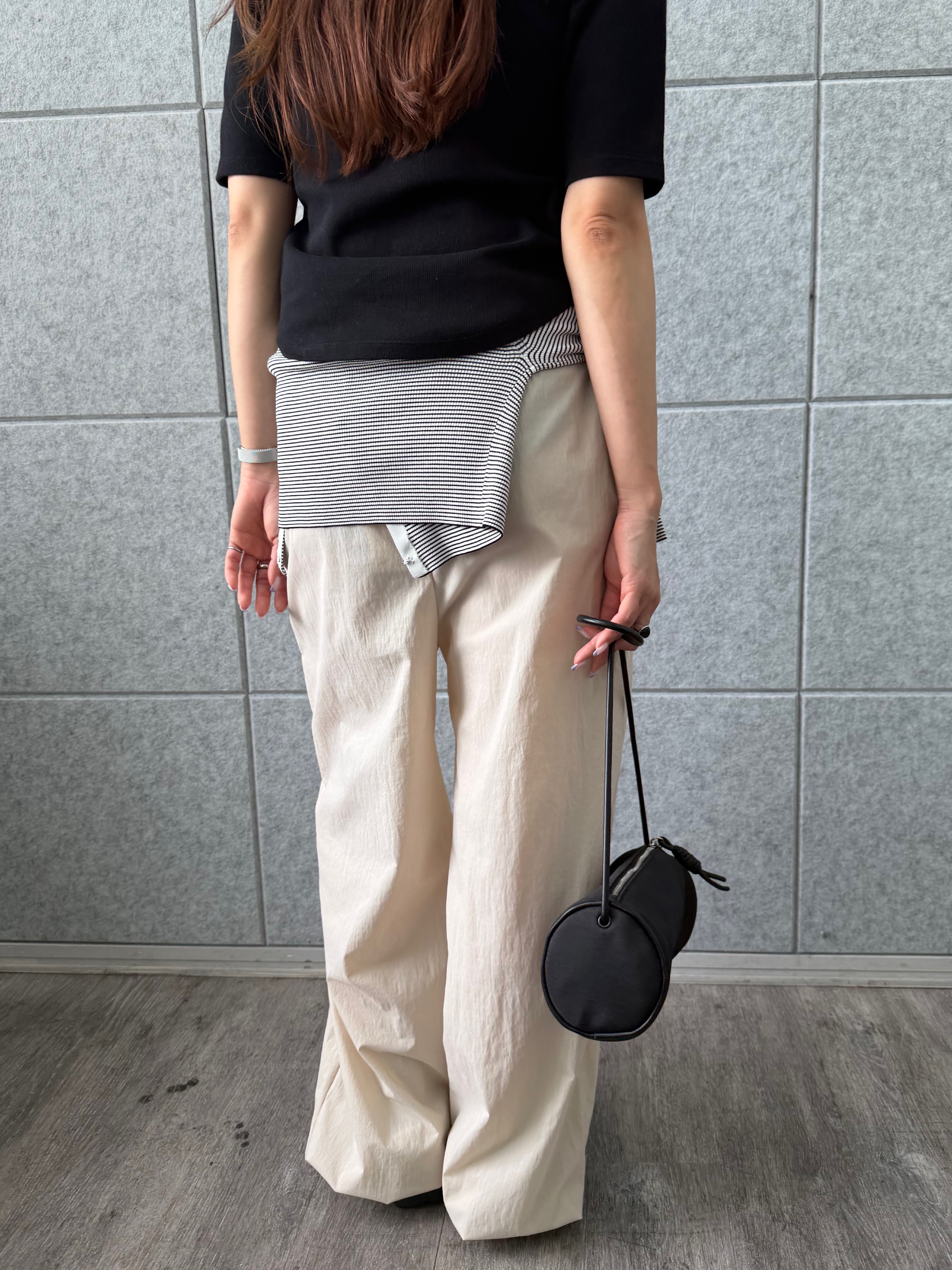 kanamiさんの「CODE A｜rib jersey point neck tee」を使ったコーディネート