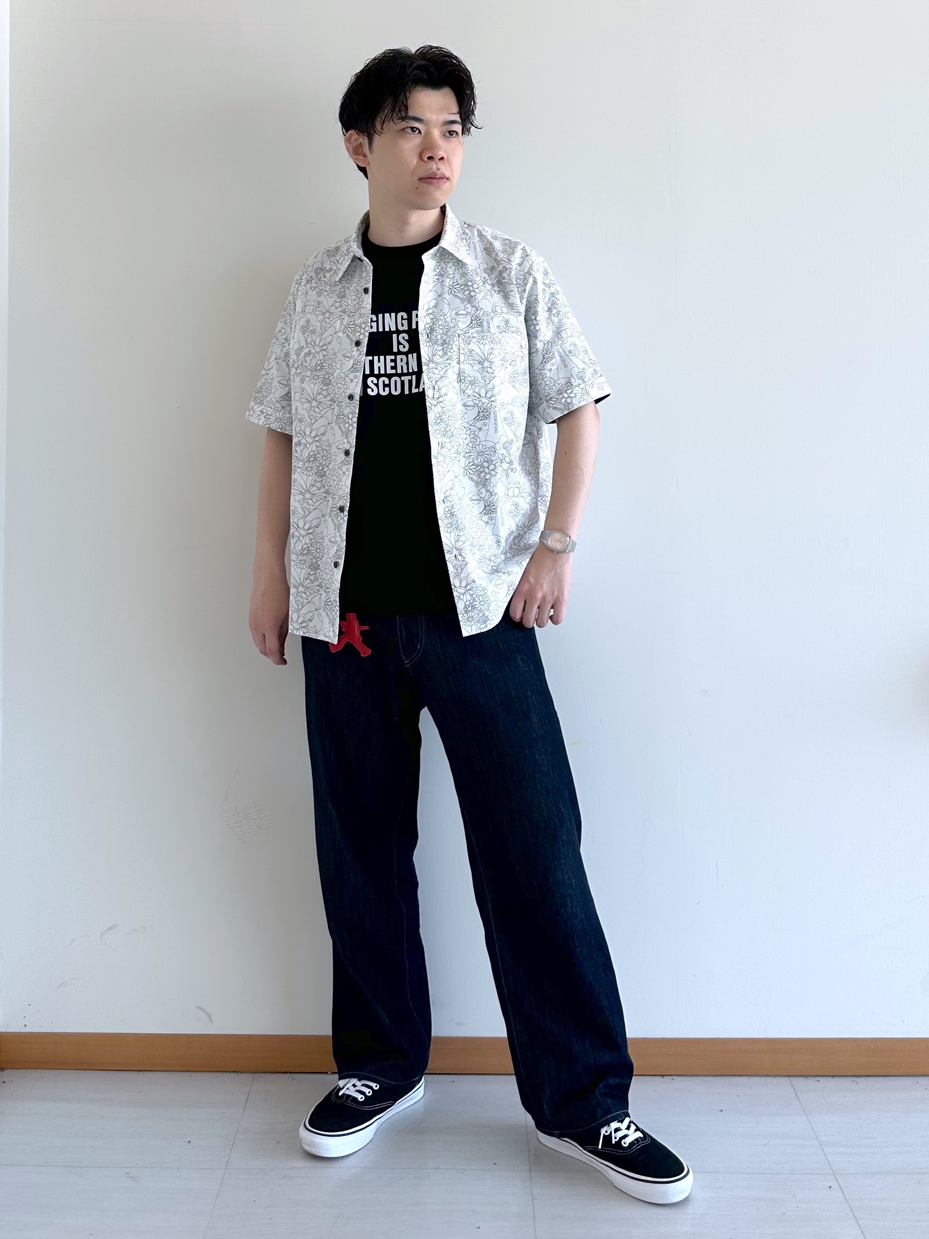 イッシーさんの「TAKEO KIKUCHI｜【BOWLER HAT LABEL】ビリケンさんプリント 半袖シャツ」を使ったコーディネート