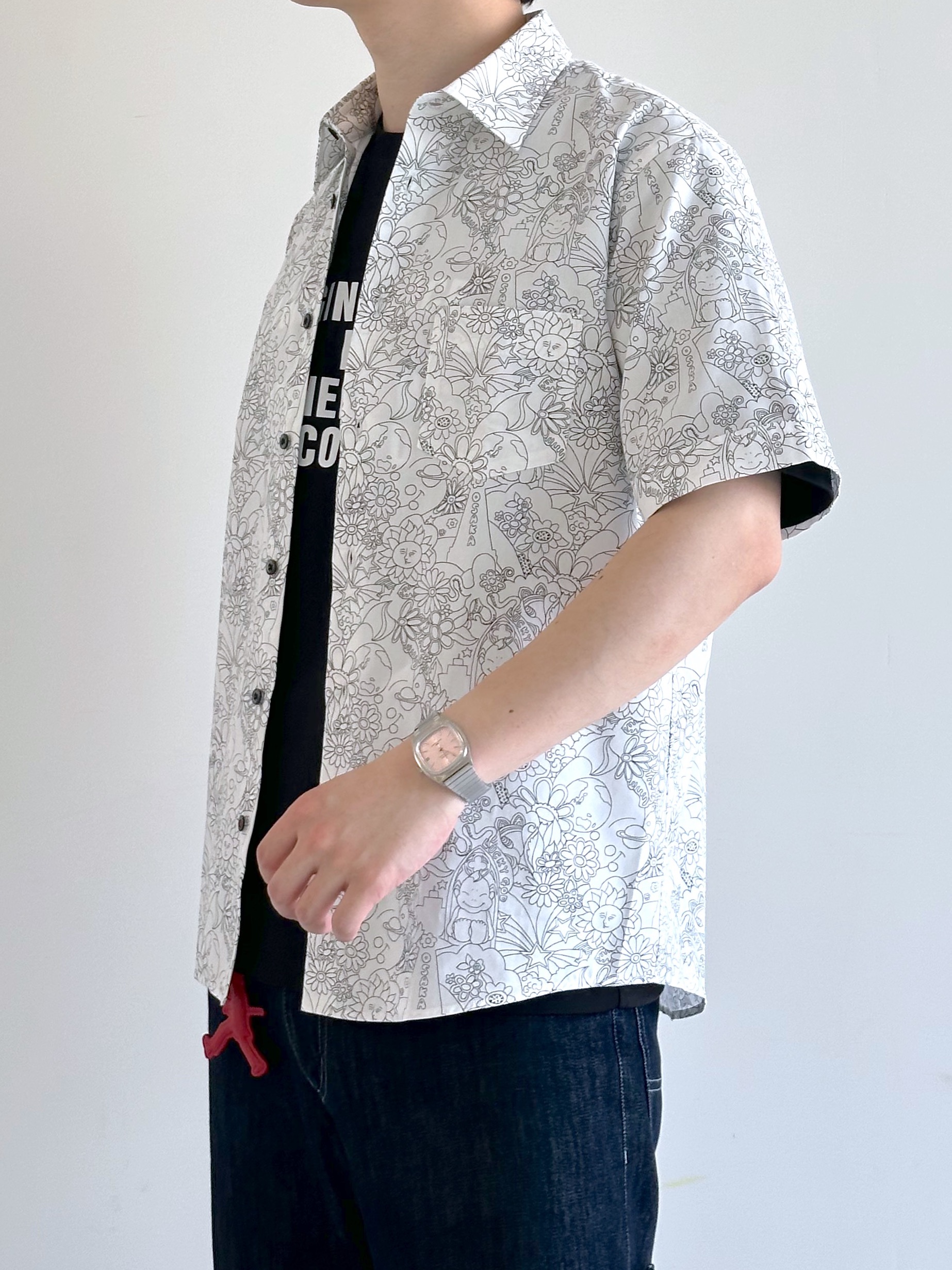 イッシーさんの「TAKEO KIKUCHI｜【BOWLER HAT LABEL】ビリケンさんプリント 半袖シャツ」を使ったコーディネート