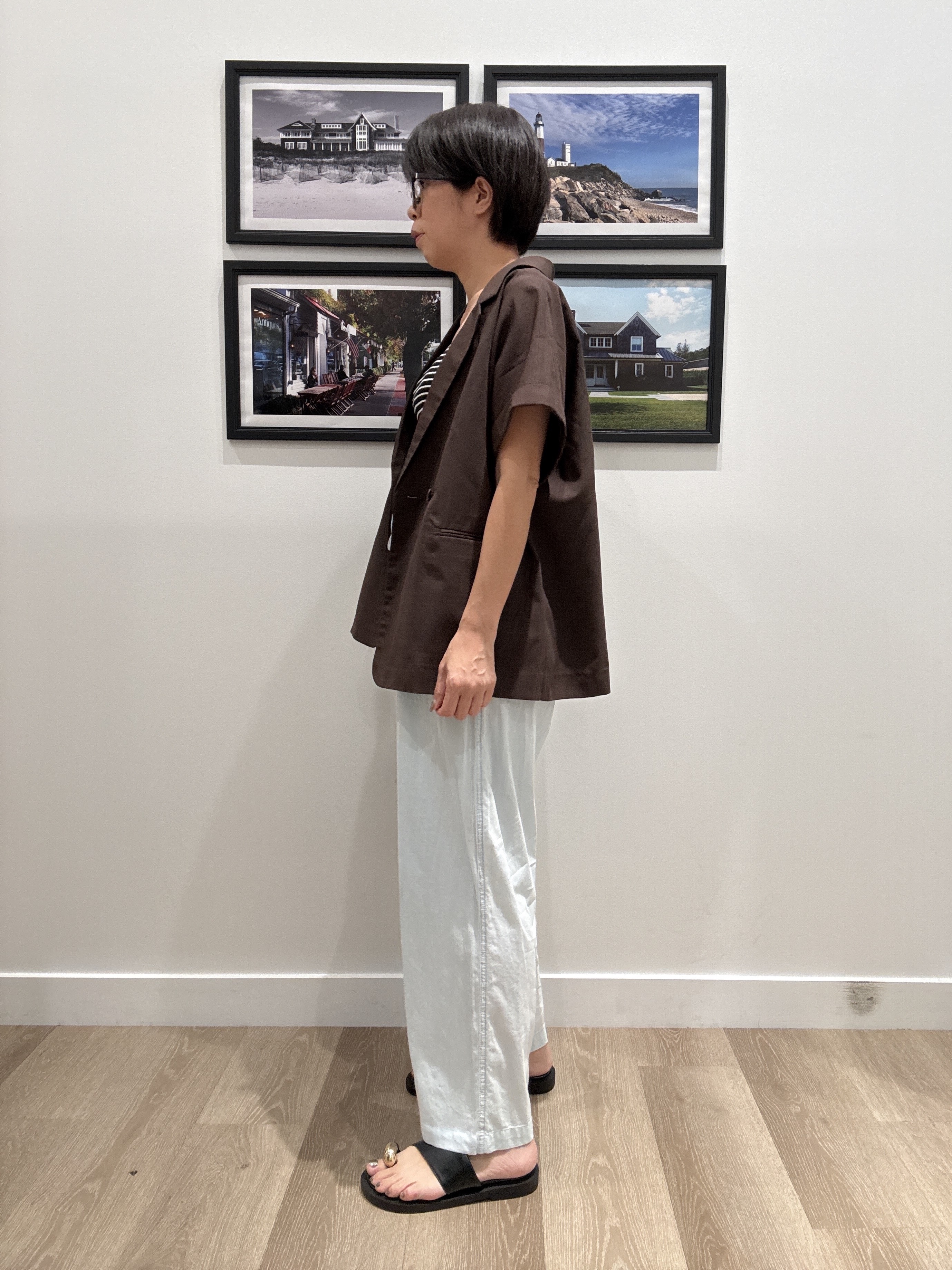 Naoさんの「Dessin｜【接触冷感/セットアップ可】ハーフスリーブジャケット」を使ったコーディネート