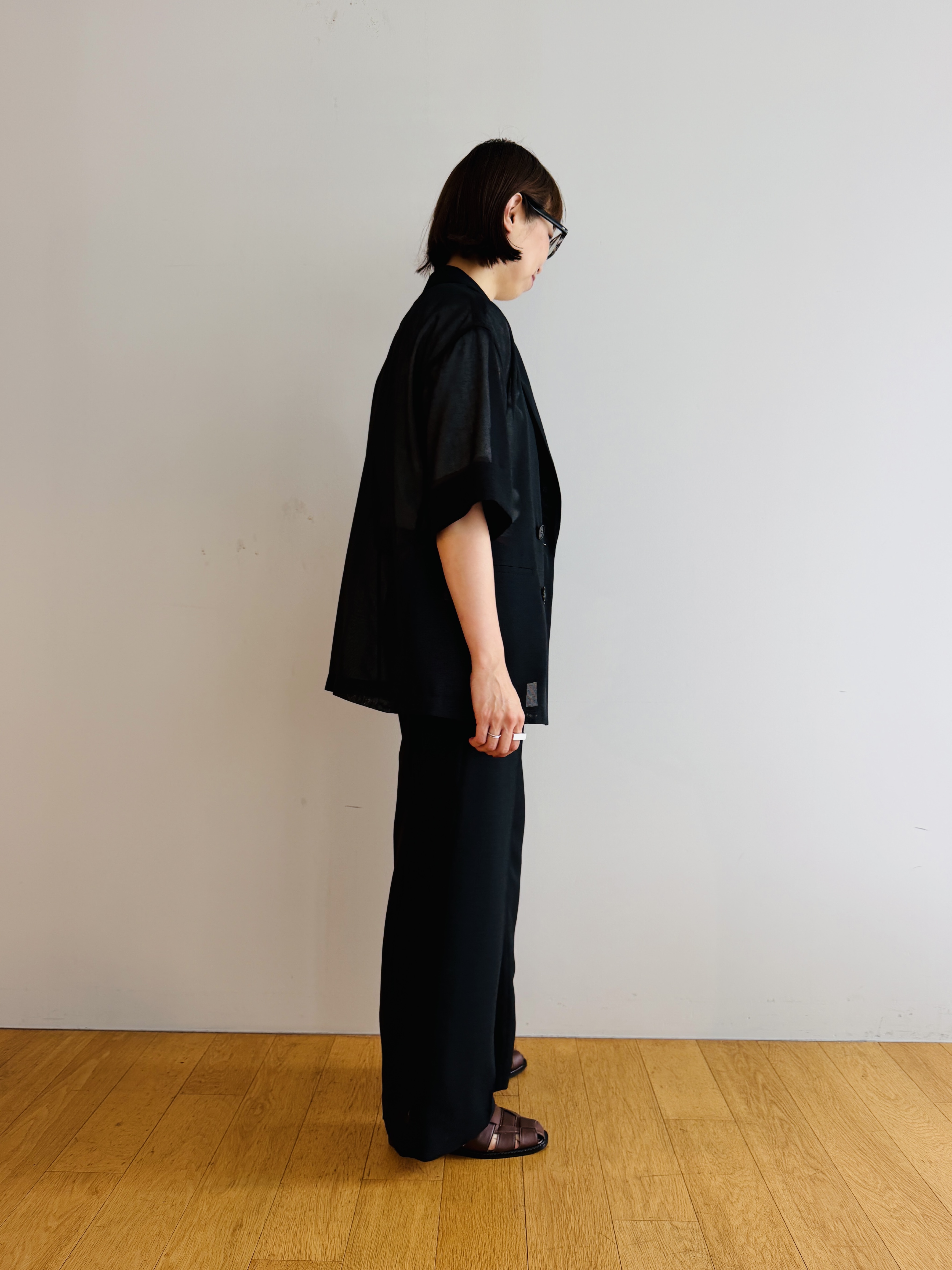 murayamaさんの「INDIVI｜【洗える／メッシュ素材／SETUP可能】半袖シアージャケット」を使ったコーディネート