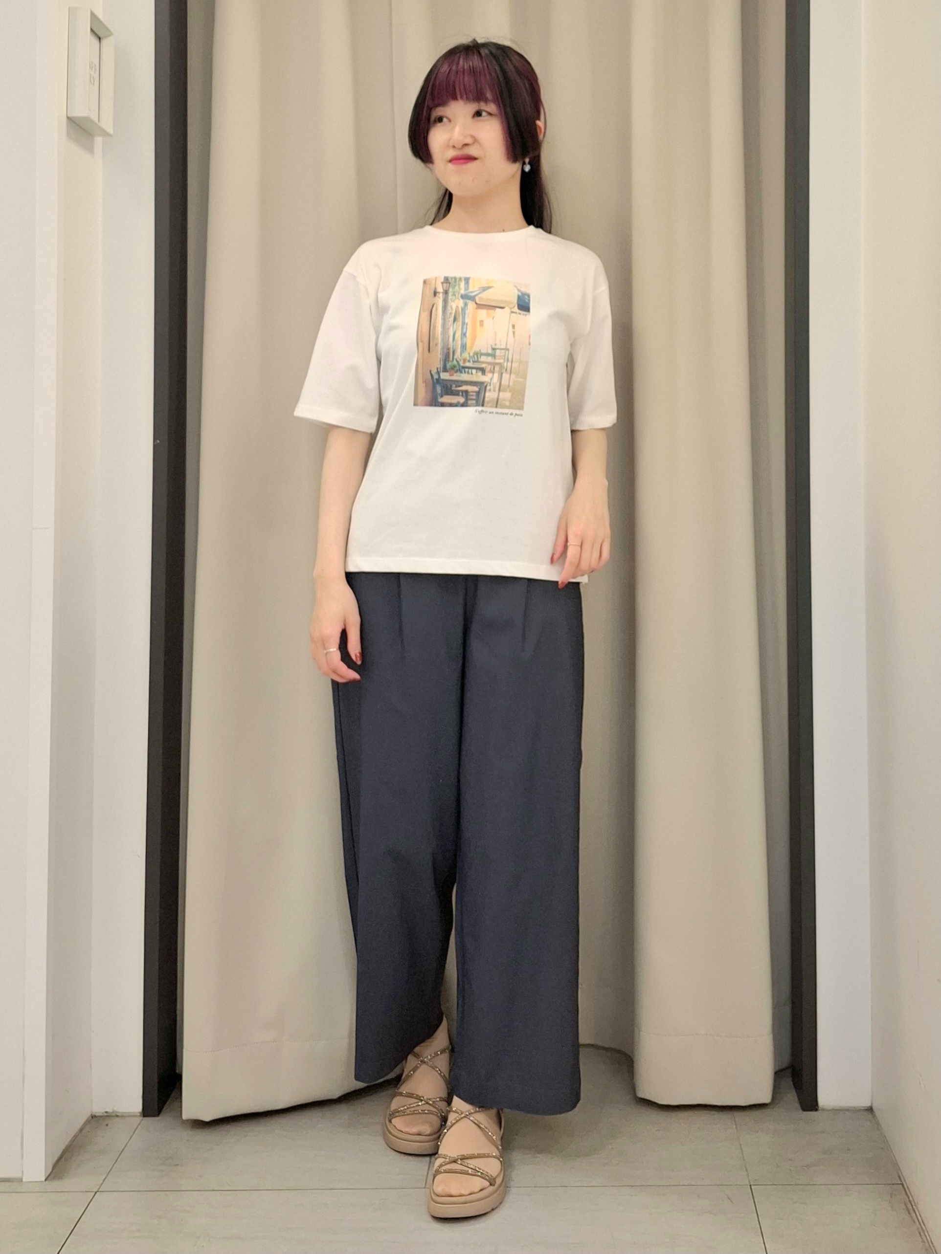 なーちゃんさんの「grove｜【洗濯機OK】朝晩の気温差に◎軽やかシアーシャツ」を使ったコーディネート