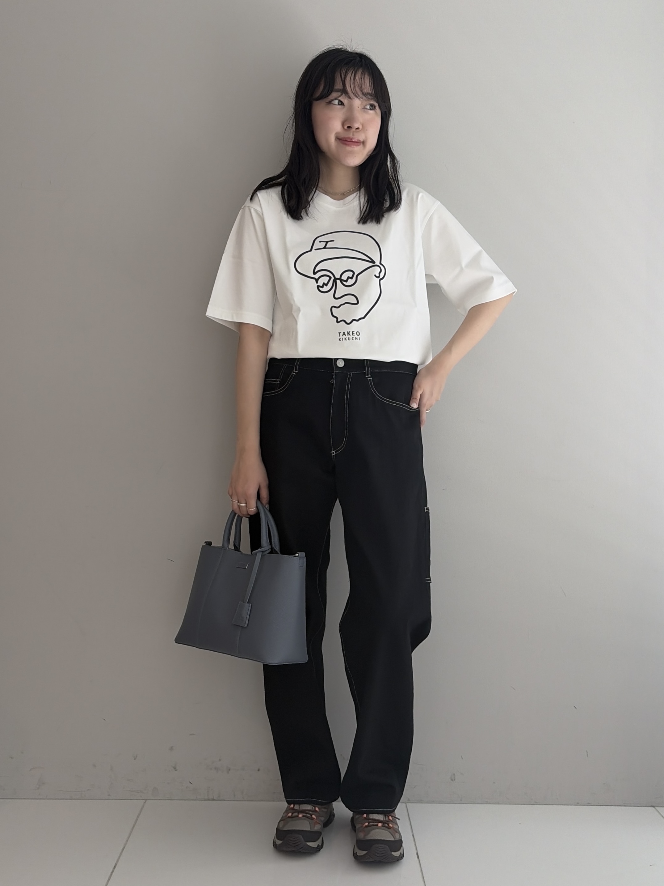 Akutagawaさんの「TAKEO KIKUCHI｜【BOWLER HAT LABEL】アイスクリアコットン ワンストローク 半袖Tシャツ」を使ったコーディネート