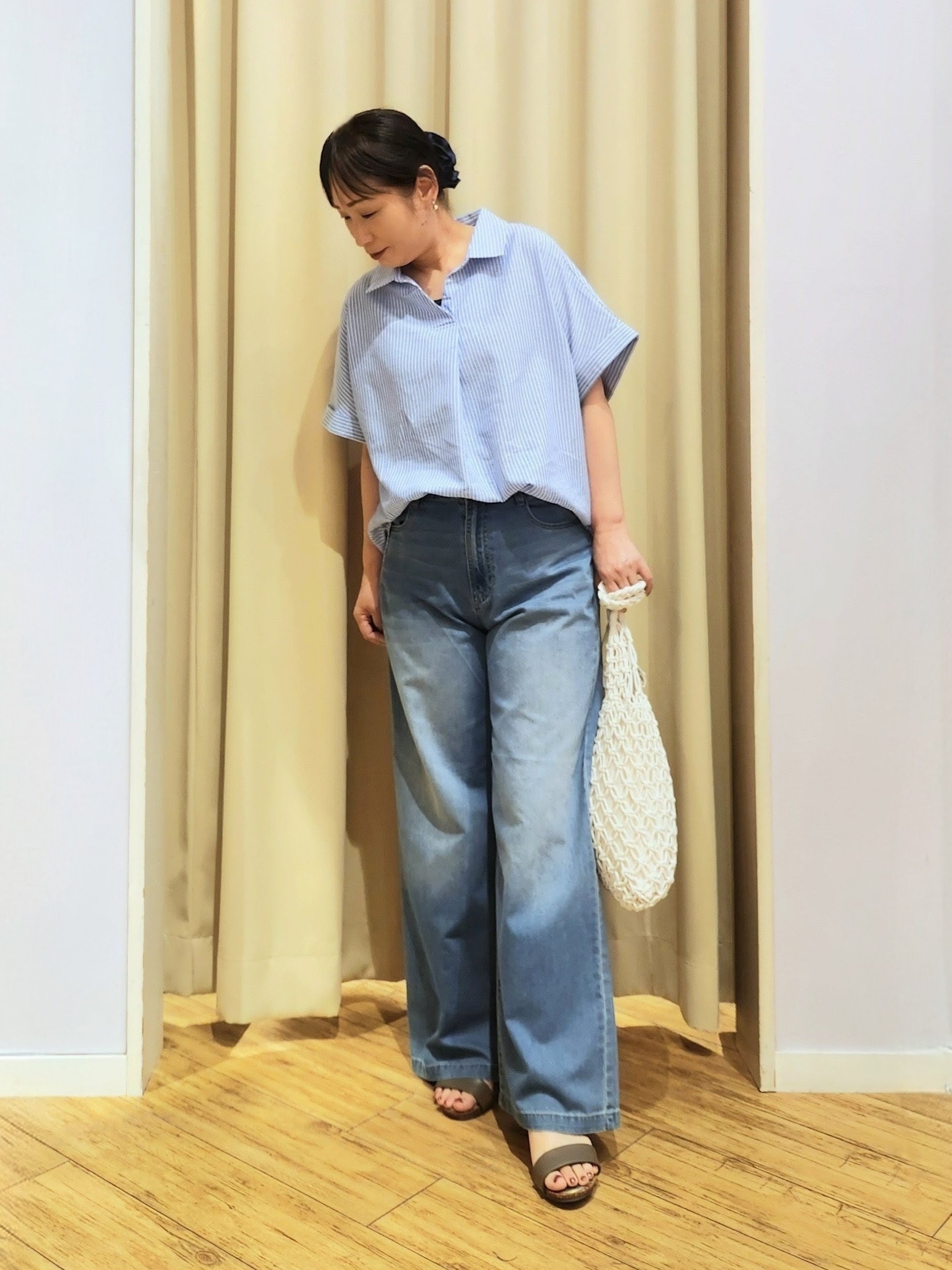 くまさんの「SHOO･LA･RUE｜【UV/吸水速乾/抗菌防臭】インせず着られる フレンチリネンスキッパーシャツ」を使ったコーディネート
