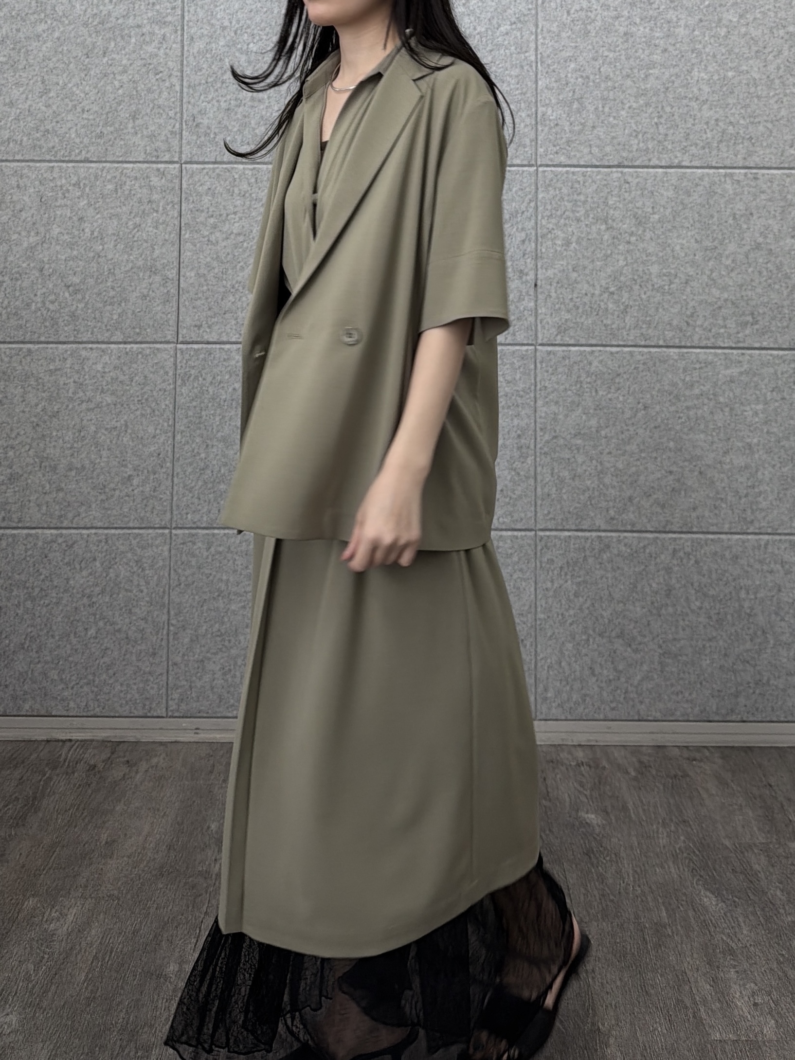 rinaさんの「INDIVI｜Comfy SET UP｜ハーフスリーブジャケット【セットアップ対応／通勤／接触冷感／UVカット】」を使ったコーディネート
