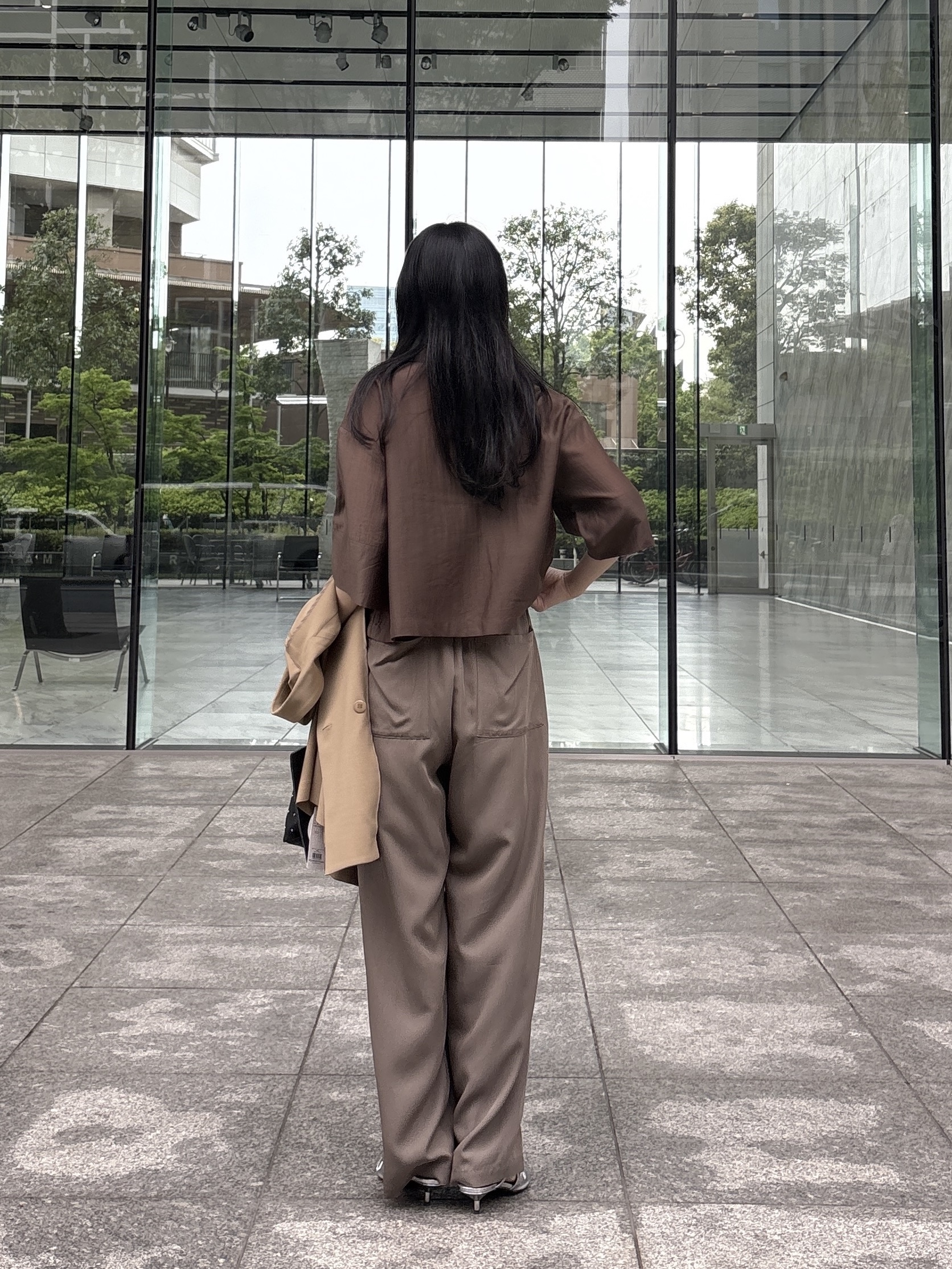 rinaさんの「INDIVI｜Comfy SET UP｜ハーフスリーブジャケット【セットアップ対応／通勤／接触冷感／UVカット】」を使ったコーディネート