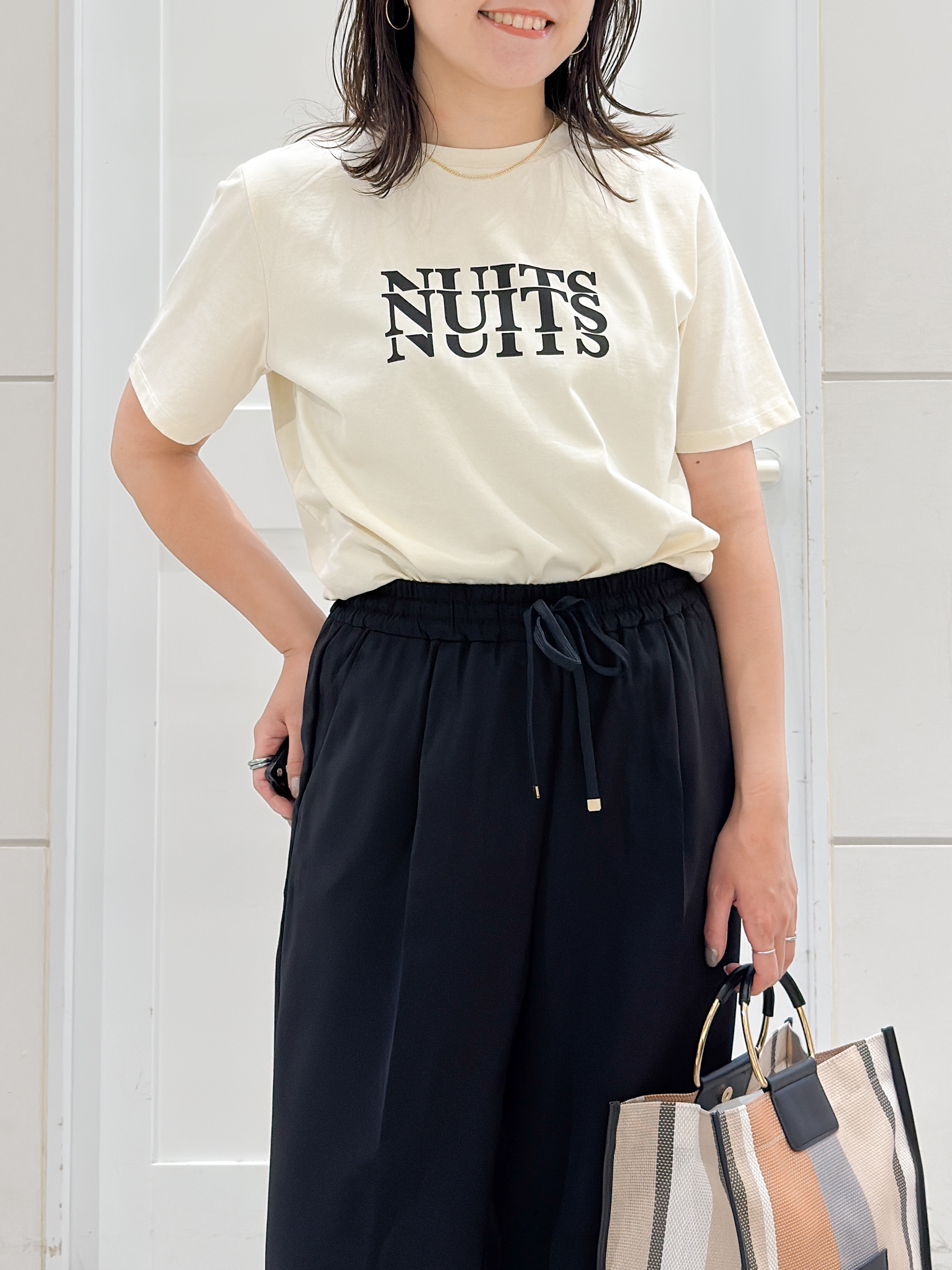 yuka.aさんの「OPAQUE.CLIP｜アソートロゴTシャツ【洗濯機OK】」を使ったコーディネート
