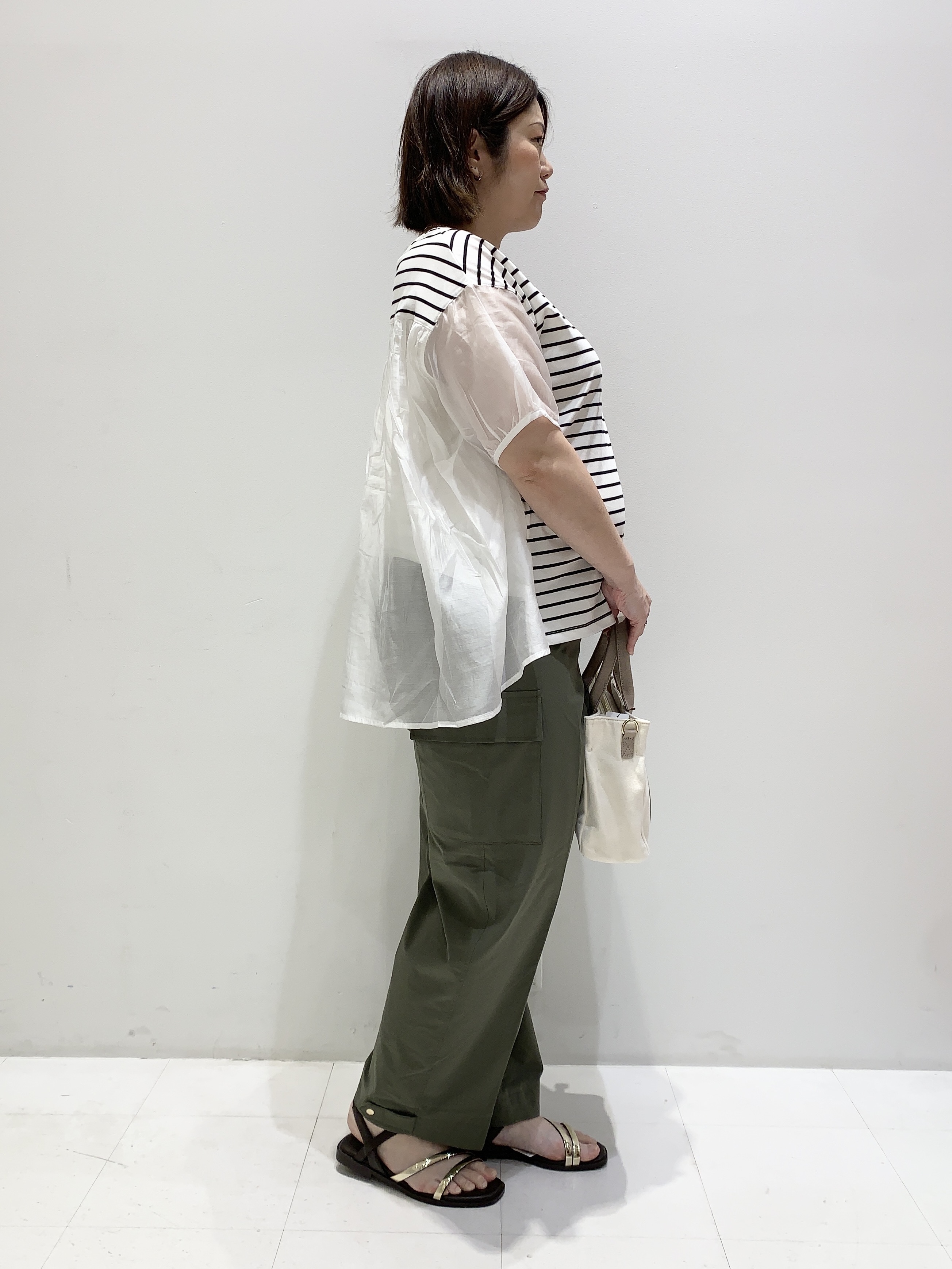みいちゃんさんの「grove｜【UVカット】体型カバー叶う、バックプリーツTシャツ」を使ったコーディネート
