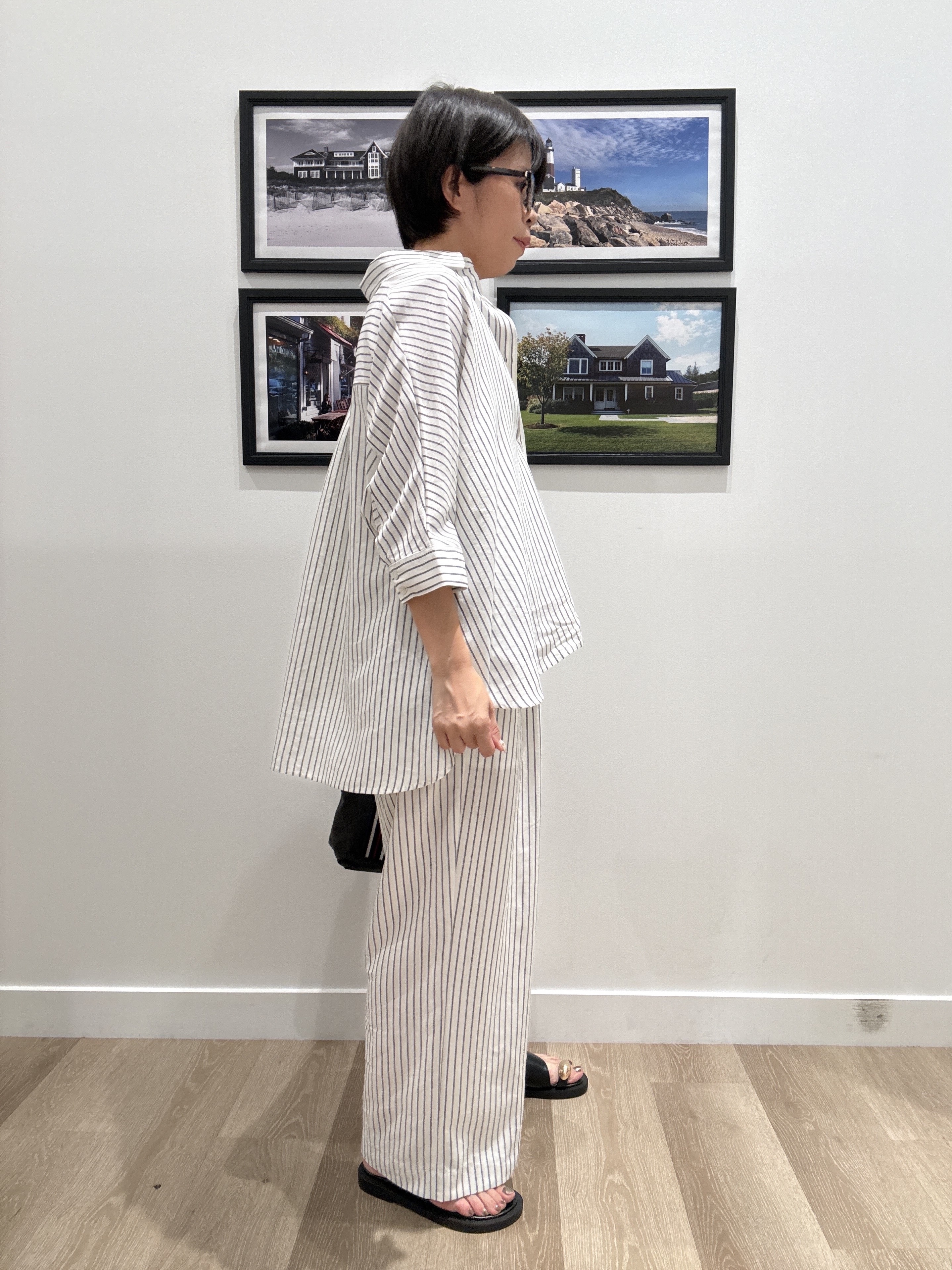 Naoさんの「Dessin｜【セットアップ可/洗える】リネンブレンドドルマンシャツ」を使ったコーディネート