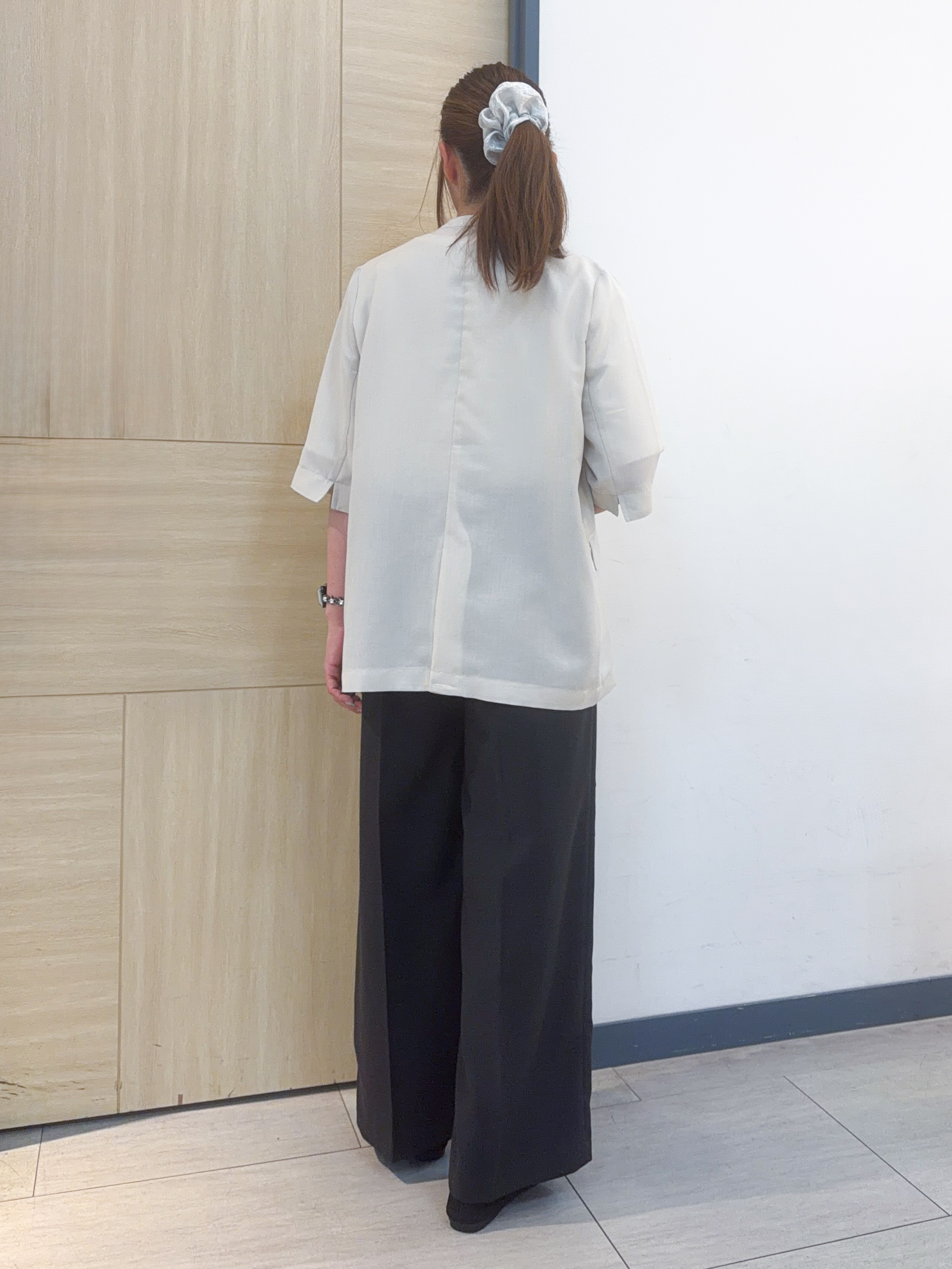 nanaさんの「grove｜【洗濯機OK/ひんやり】軽く羽織れるハーフスリーブジャケット」を使ったコーディネート