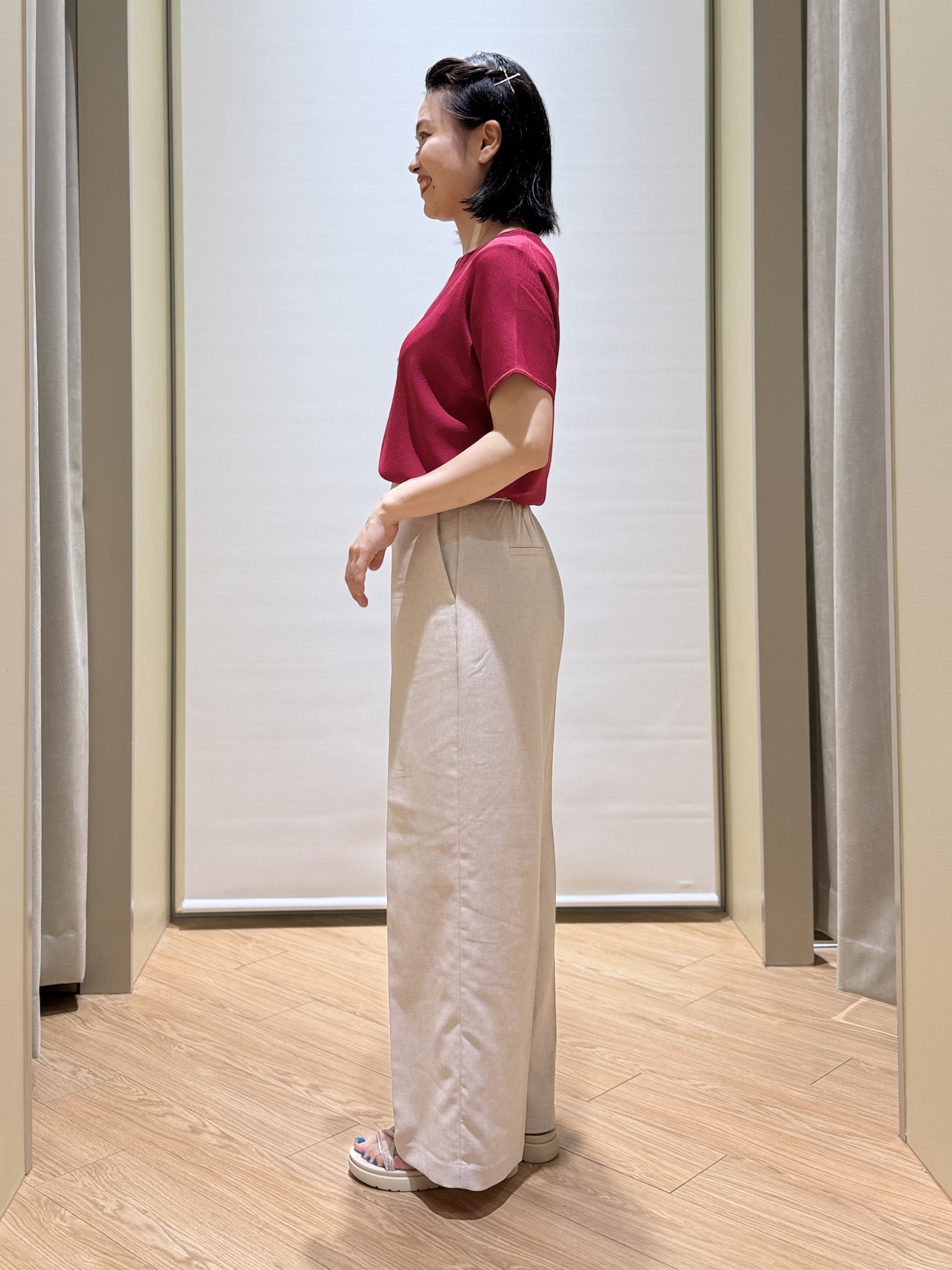 あんりさんの「grove｜【シリーズ累計36万枚！名品ニット】やわらかドライタッチ ドルマンニット」を使ったコーディネート