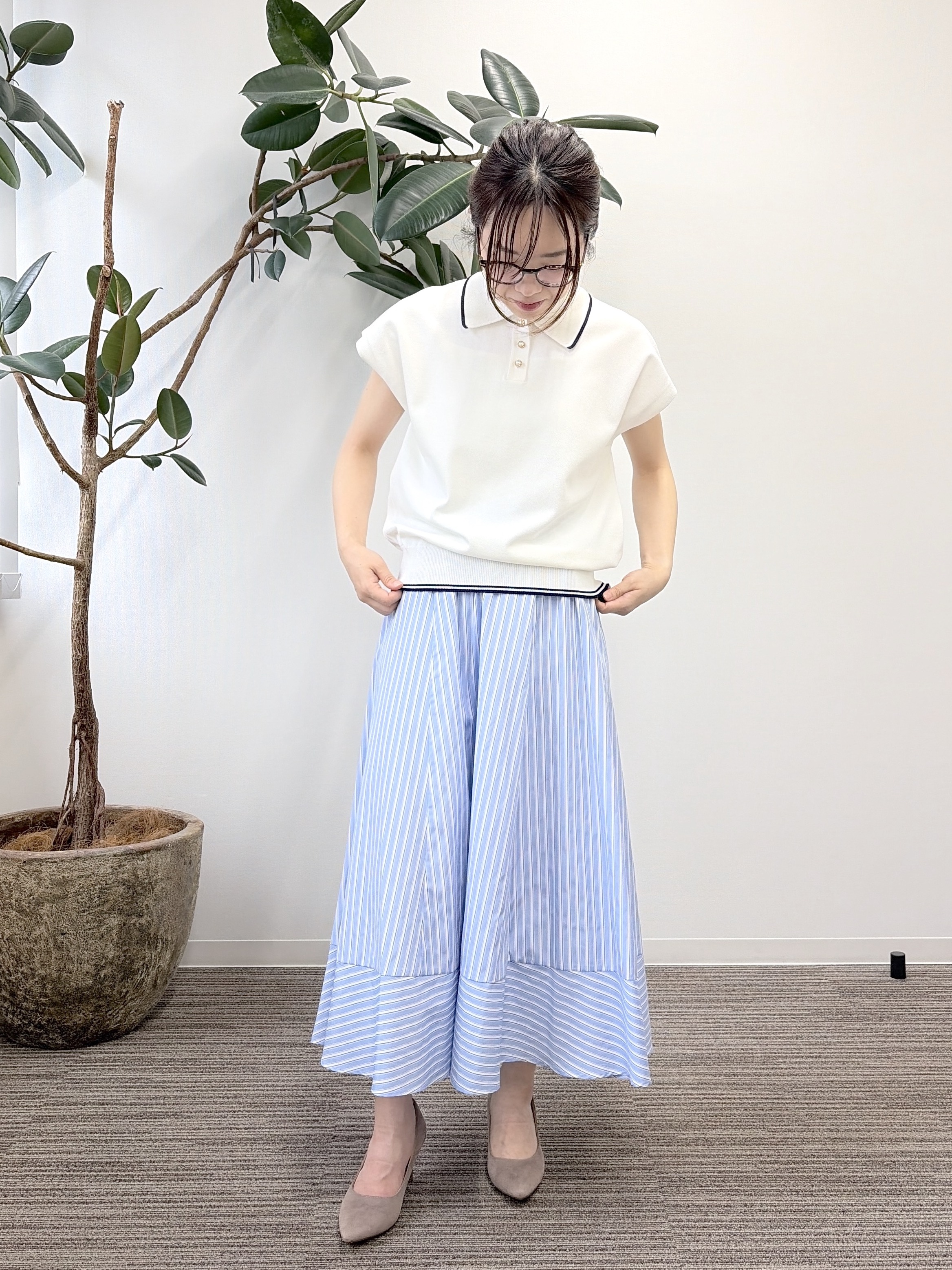 saoriさんの「【UV／毛玉防止】ポロ衿フレンチニット」を使ったコーディネート