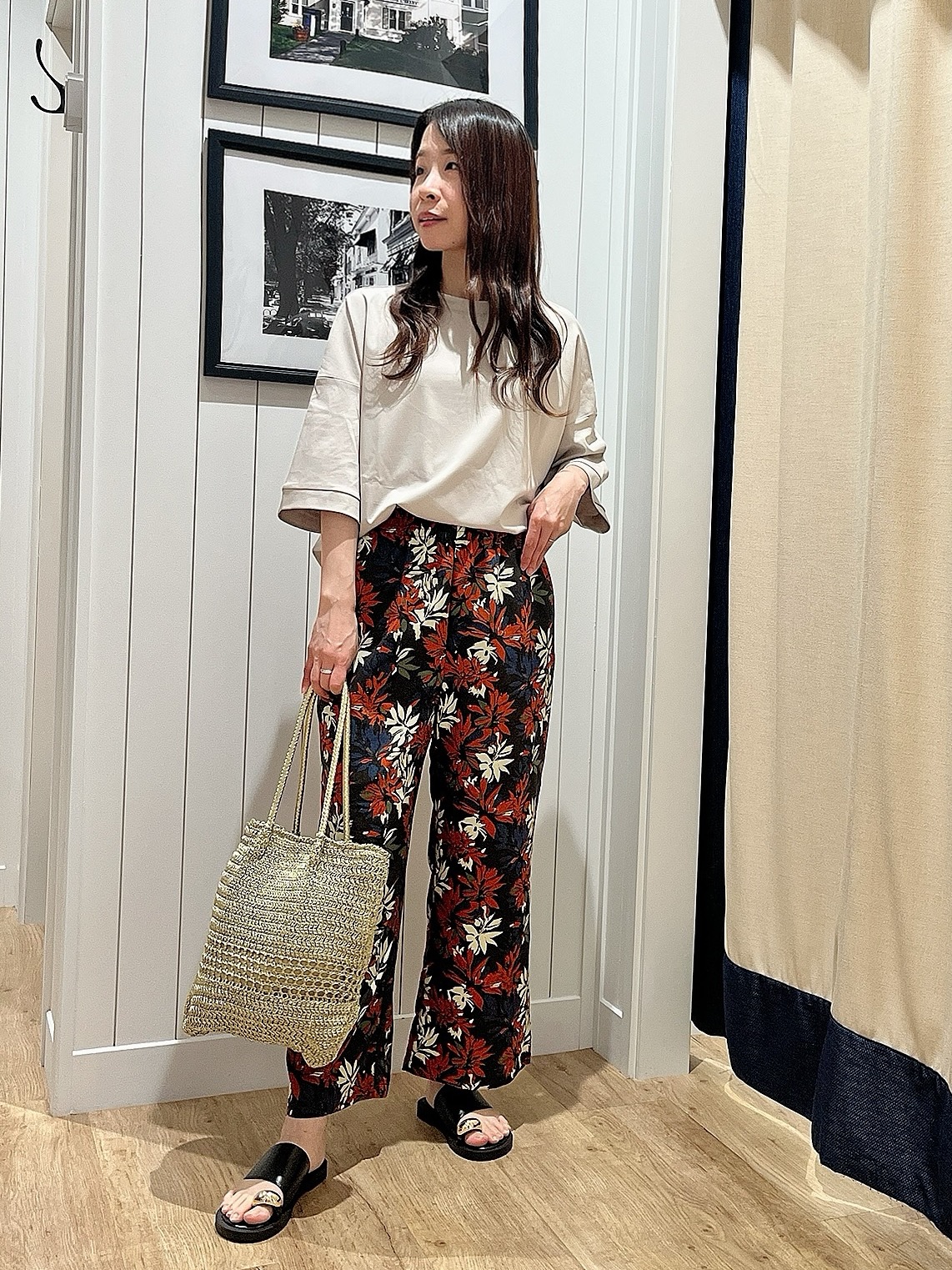 mihoさんの「Dessin｜【体型カバー】美光沢カットソーボクシーシルエット」を使ったコーディネート