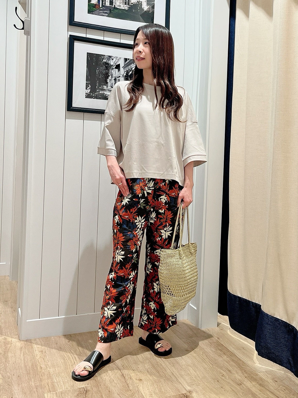 mihoさんの「Dessin｜【体型カバー】美光沢カットソーボクシーシルエット」を使ったコーディネート