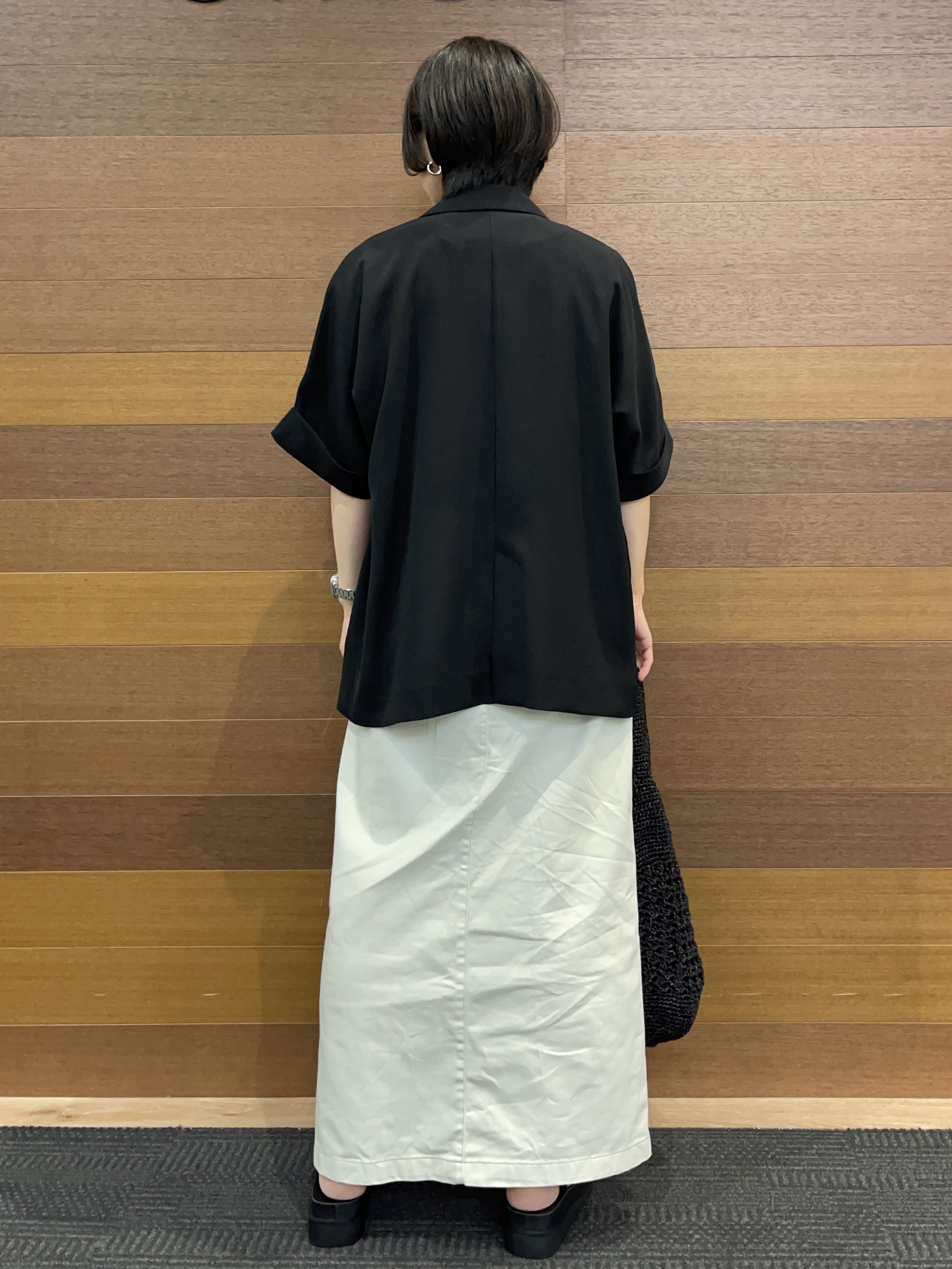 umiさんの「OPAQUE.CLIP｜【接触冷感／吸水速乾／防シワ】リネンライクテーラードジャケット《洗濯機OK》」を使ったコーディネート