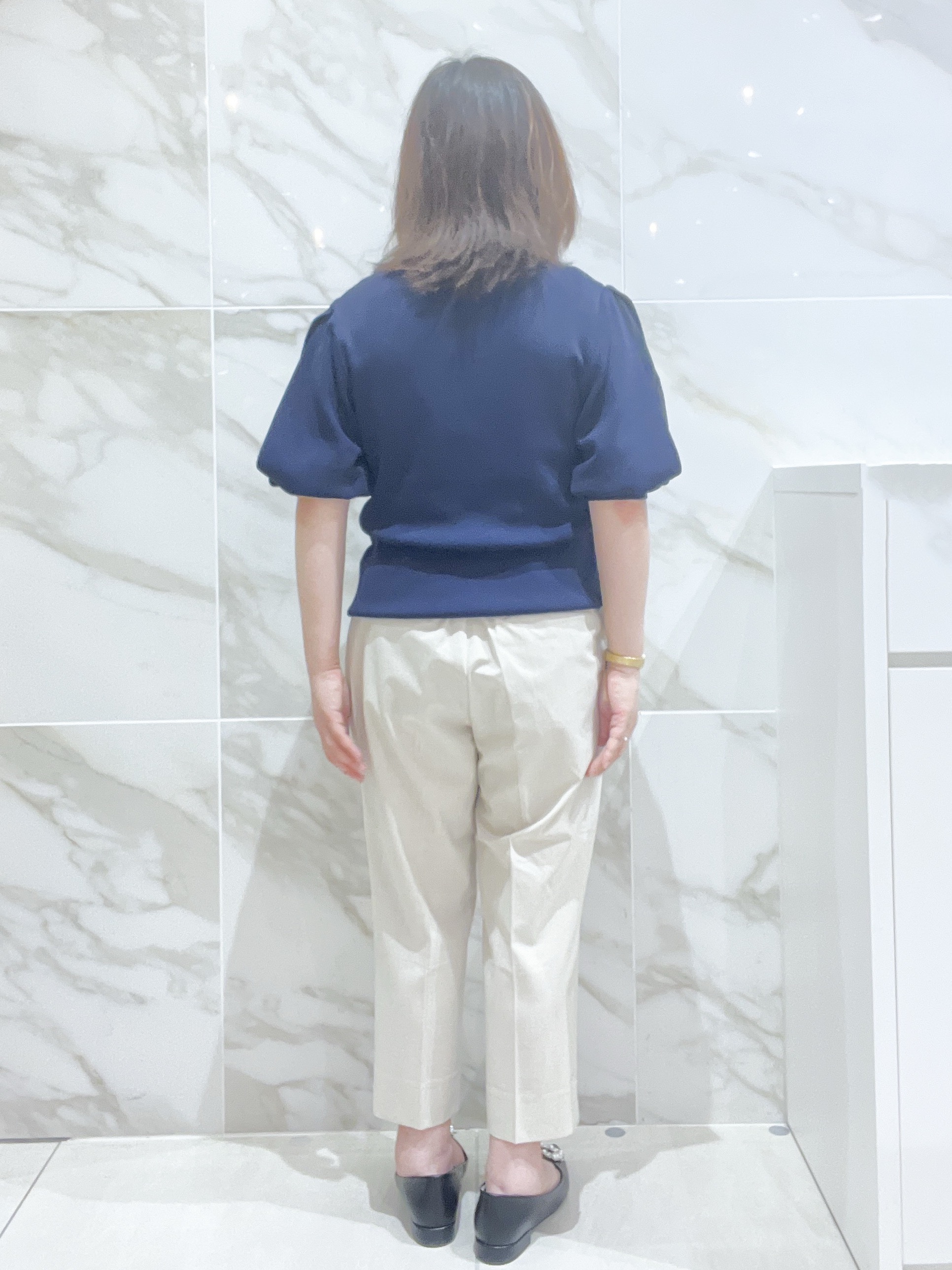 ayuさんの「index｜【接触冷感／UVケア】クールタッチラップスリーブニット《洗濯機OK／XS～3L／9col》」を使ったコーディネート