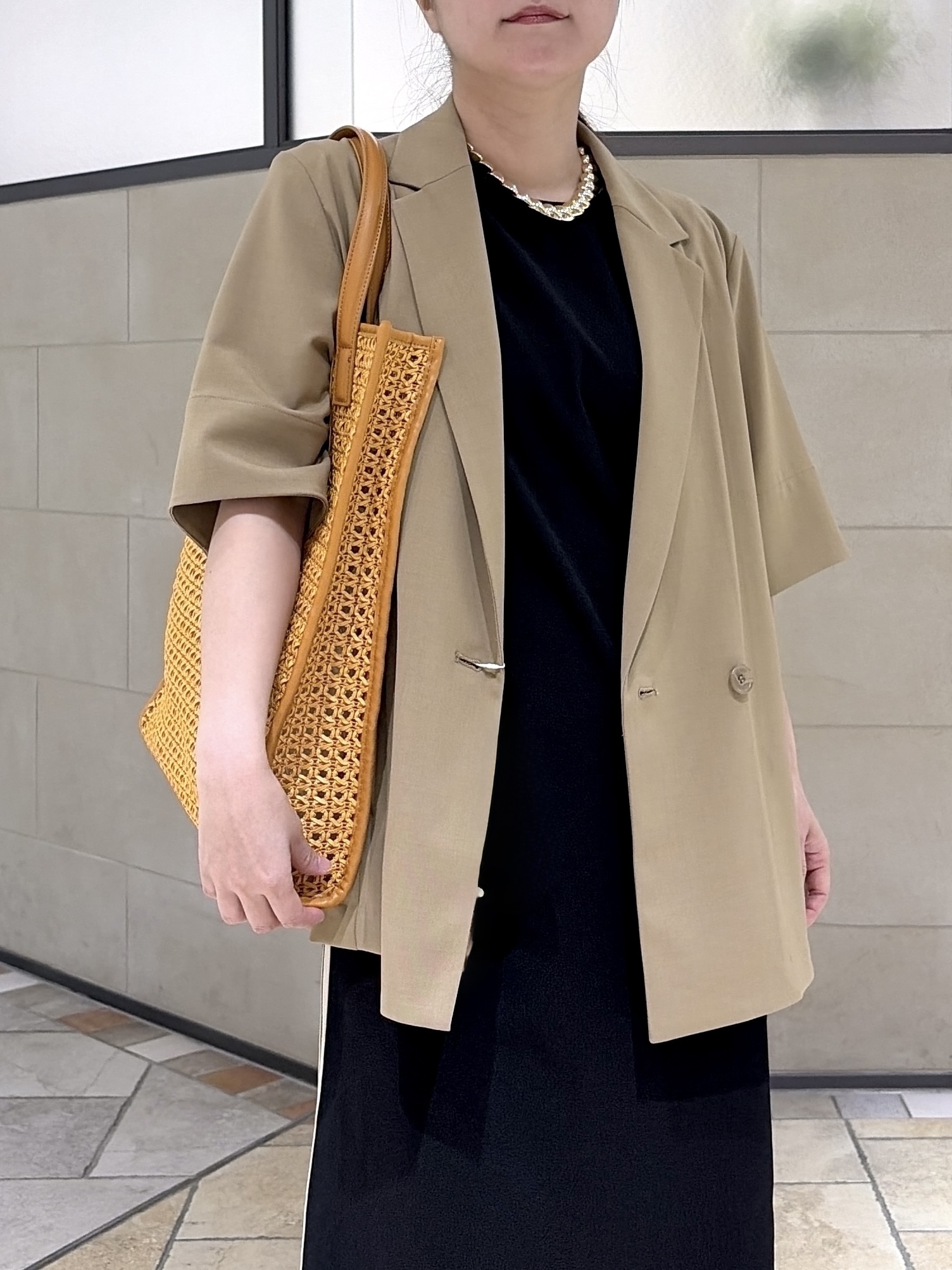 よねさんの「INDIVI｜Comfy SET UP｜ハーフスリーブジャケット【セットアップ対応／通勤／接触冷感／UVカット】」を使ったコーディネート