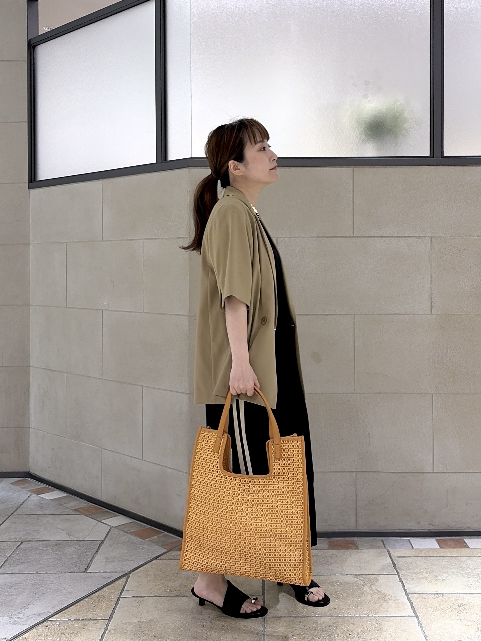 よねさんの「INDIVI｜Comfy SET UP｜ハーフスリーブジャケット【セットアップ対応／通勤／接触冷感／UVカット】」を使ったコーディネート