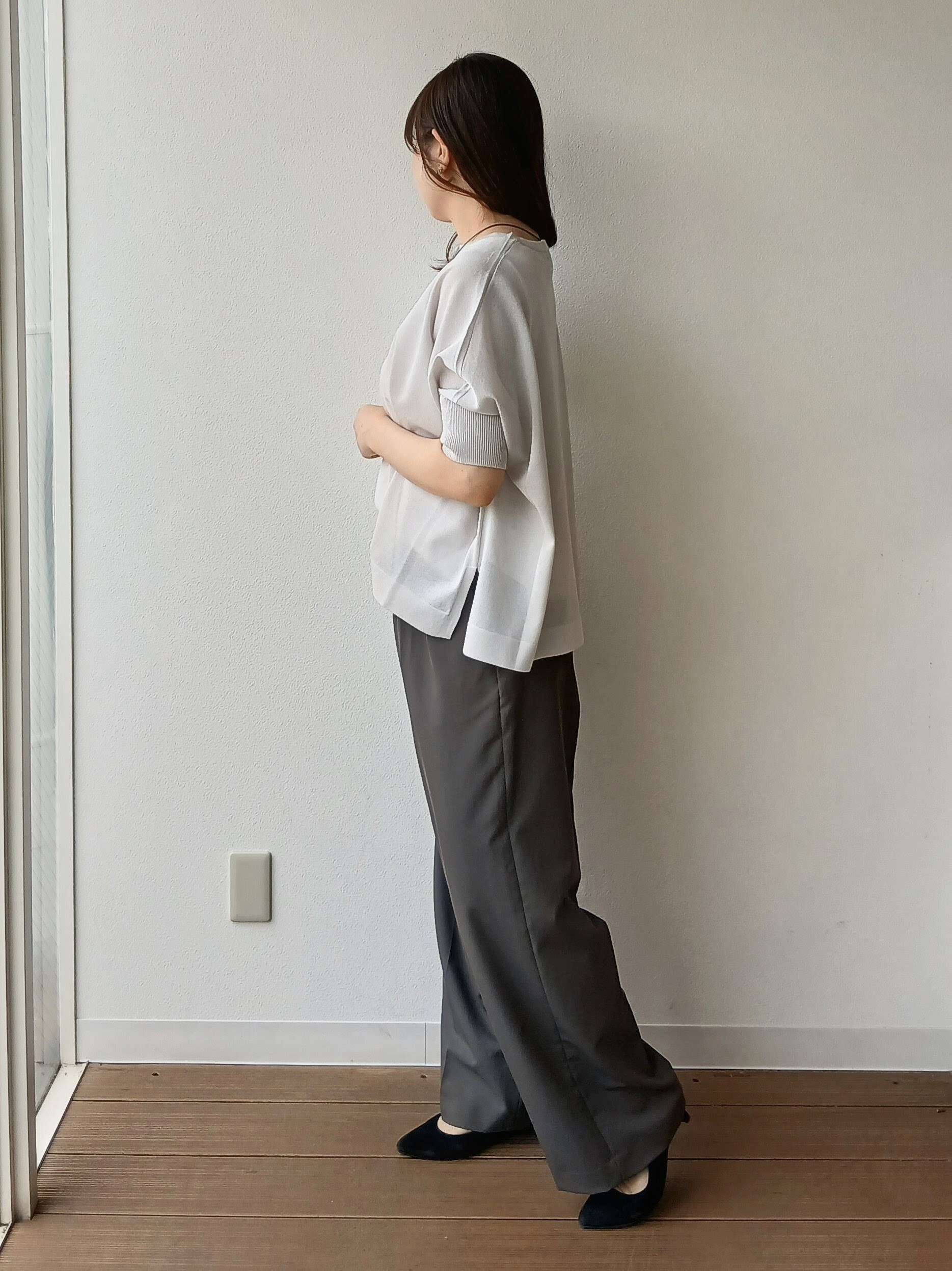 なみきさんの「UNTITLED｜【アンサンブル可/洗える】シアーレーヨンニット」を使ったコーディネート
