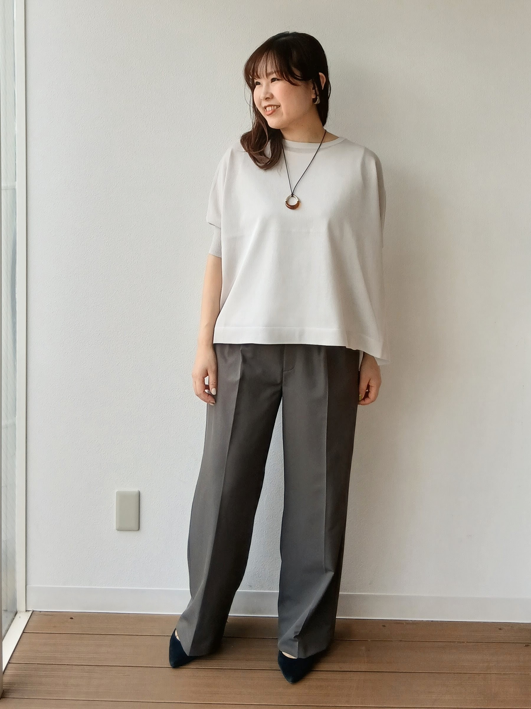なみきさんの「UNTITLED｜【アンサンブル可/洗える】シアーレーヨンニット」を使ったコーディネート