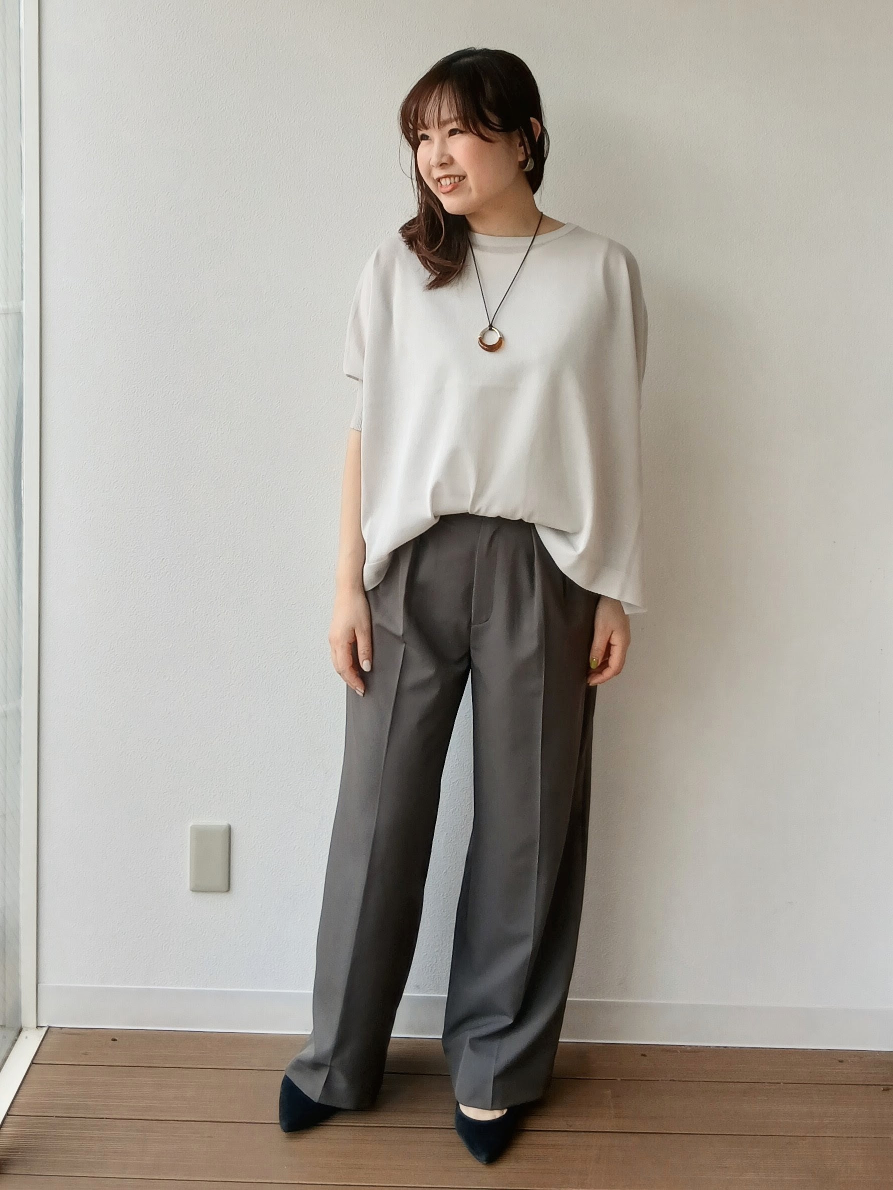 なみきさんの「UNTITLED｜【アンサンブル可/洗える】シアーレーヨンニット」を使ったコーディネート
