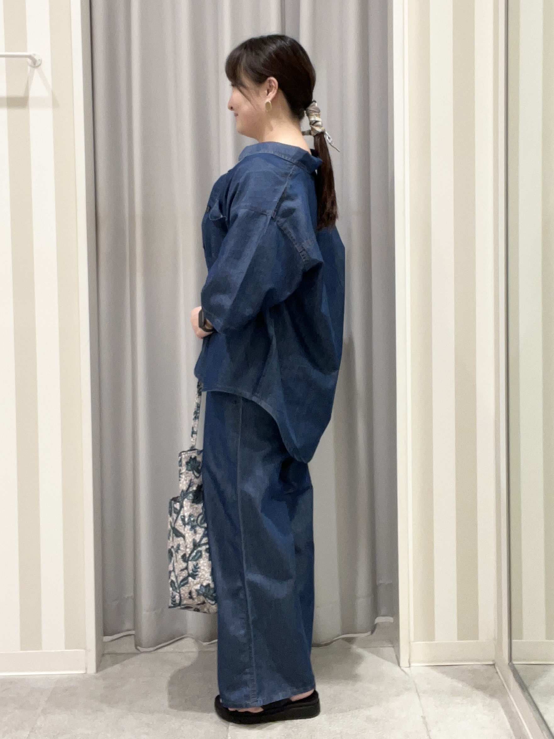 もーりぃさんの「SHOO･LA･RUE｜【ネックアソート/洗濯機可】テレコ5分袖トップス」を使ったコーディネート