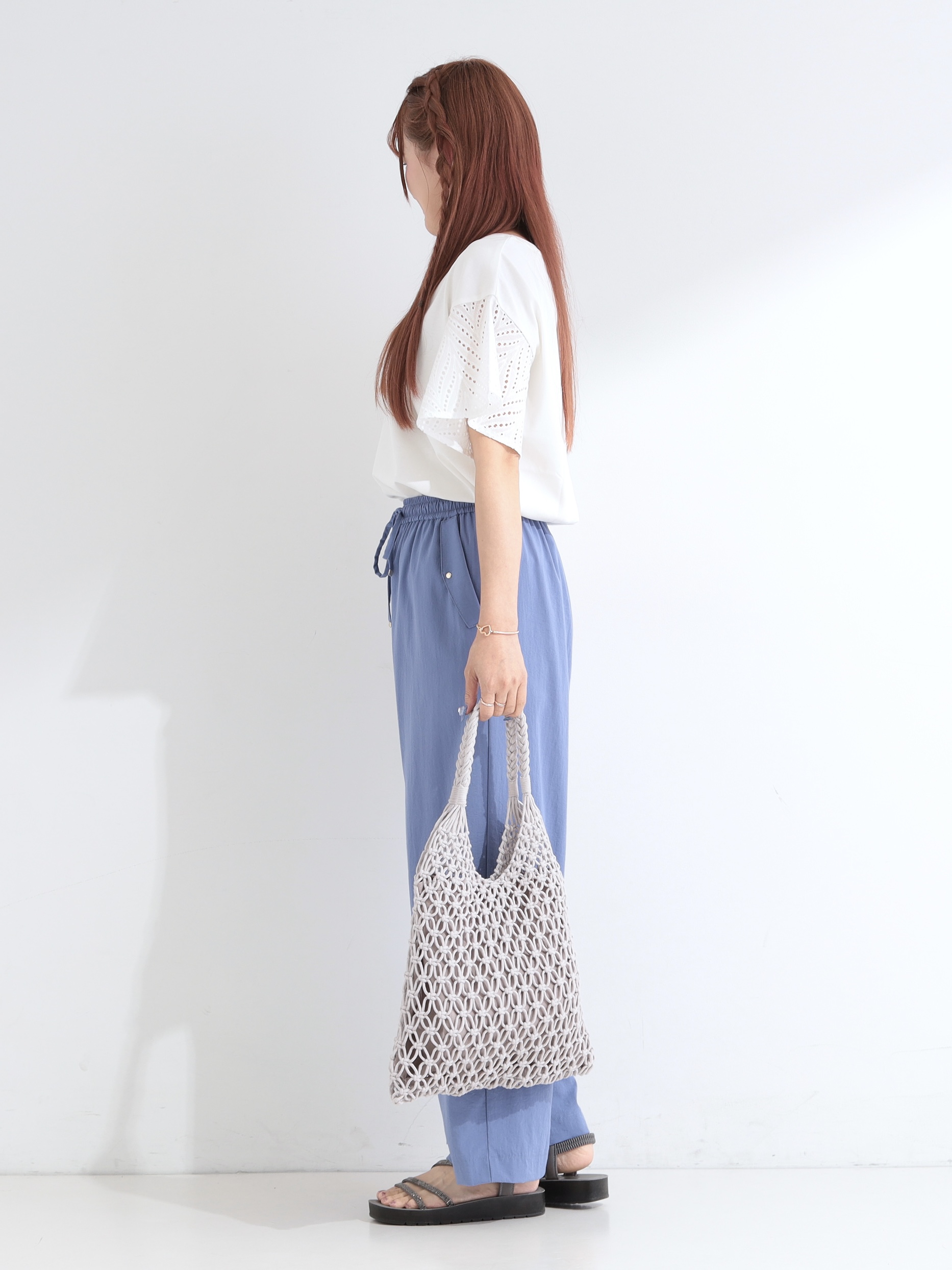 ゆゆさんの「SHOO･LA･RUE｜【S-LL/洗濯機可/体型カバー】汗じみが気になりにくい お袖レースフレアTシャツ」を使ったコーディネート