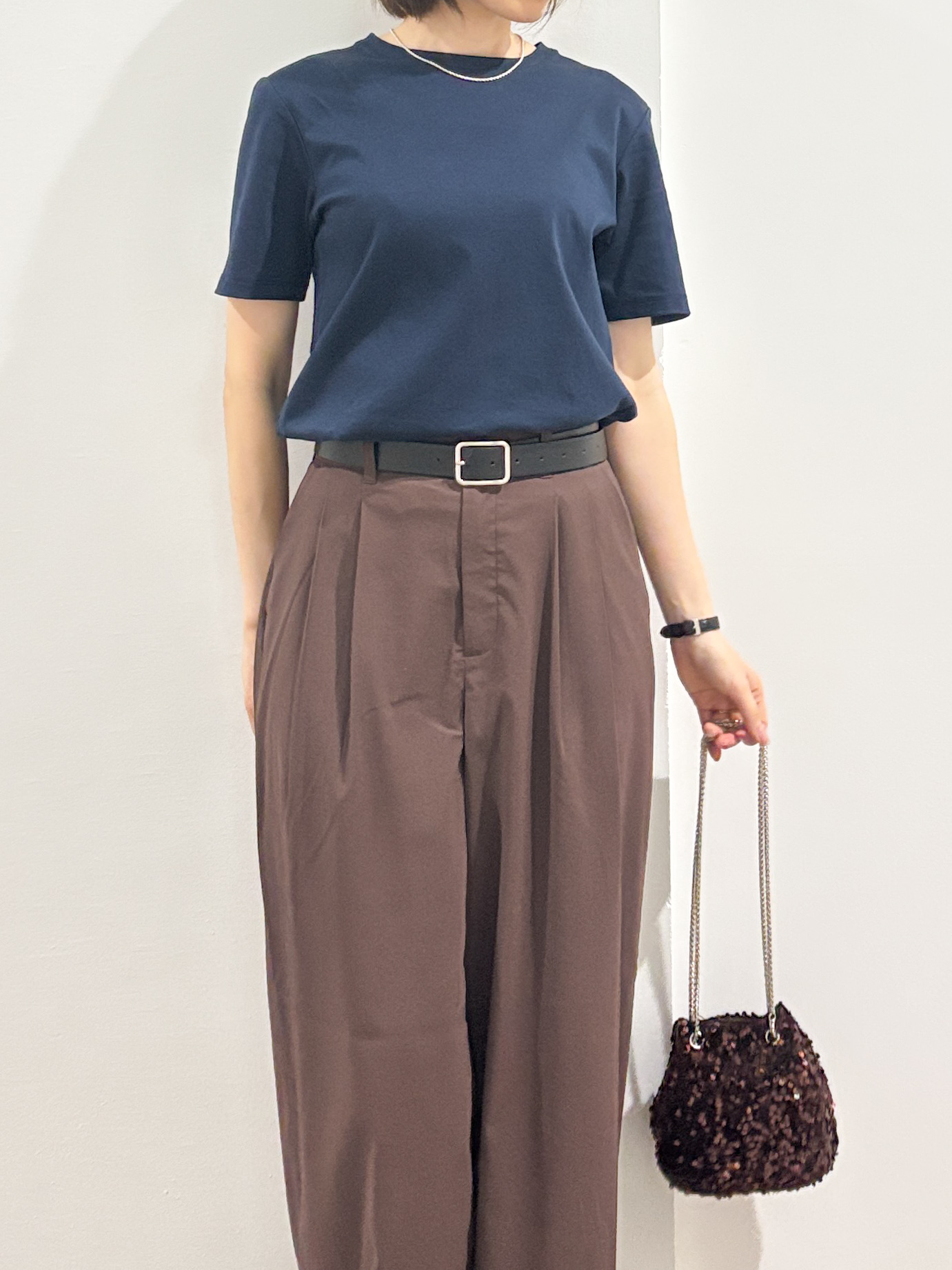 kumiさんの「OPAQUE.CLIP｜オーガニックコットン混ベーシックTシャツ【洗濯機OK】《SS～LL》」を使ったコーディネート