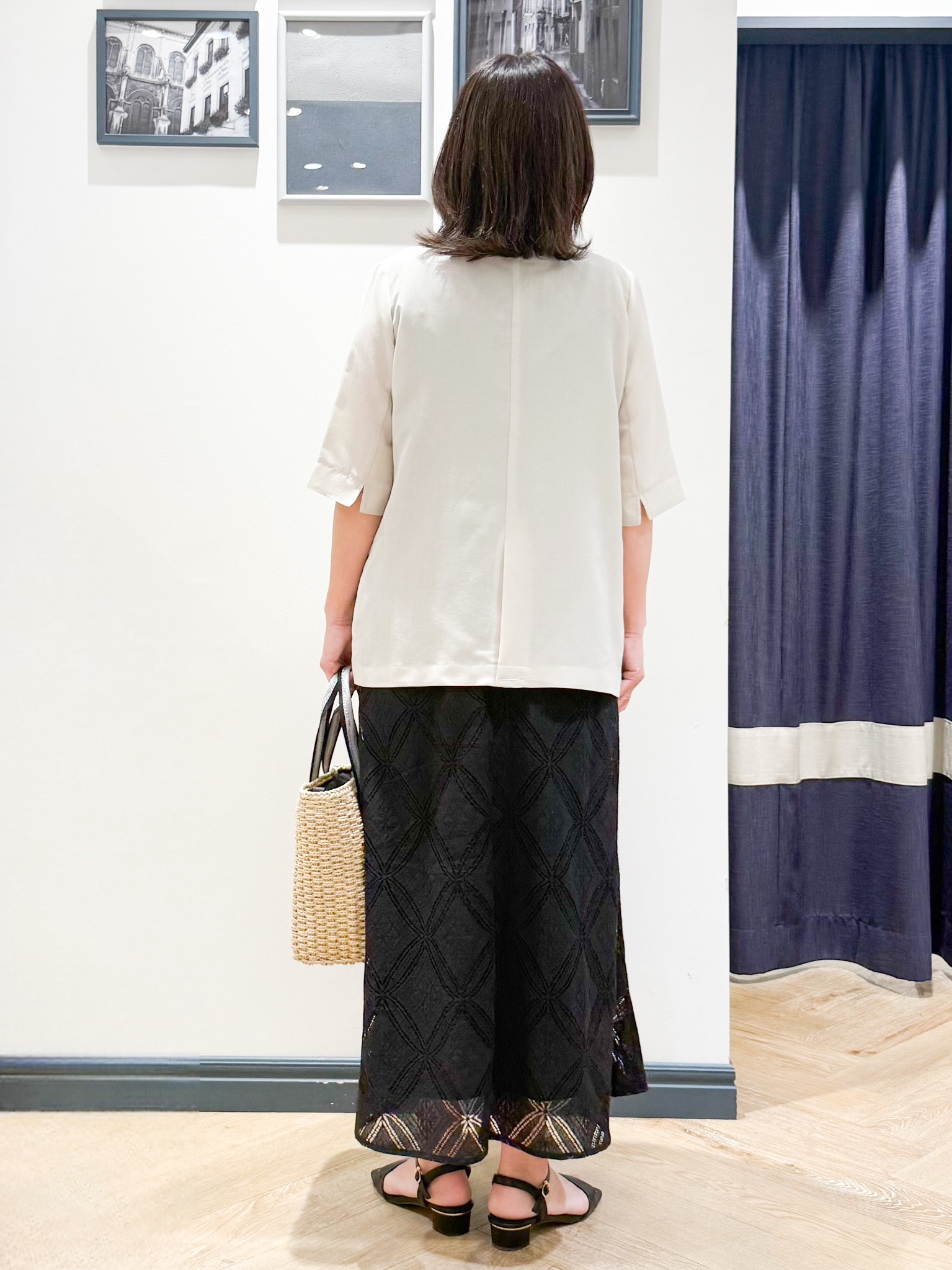 Lilyさんの「grove｜【洗濯機OK/ひんやり】軽く羽織れるハーフスリーブジャケット」を使ったコーディネート