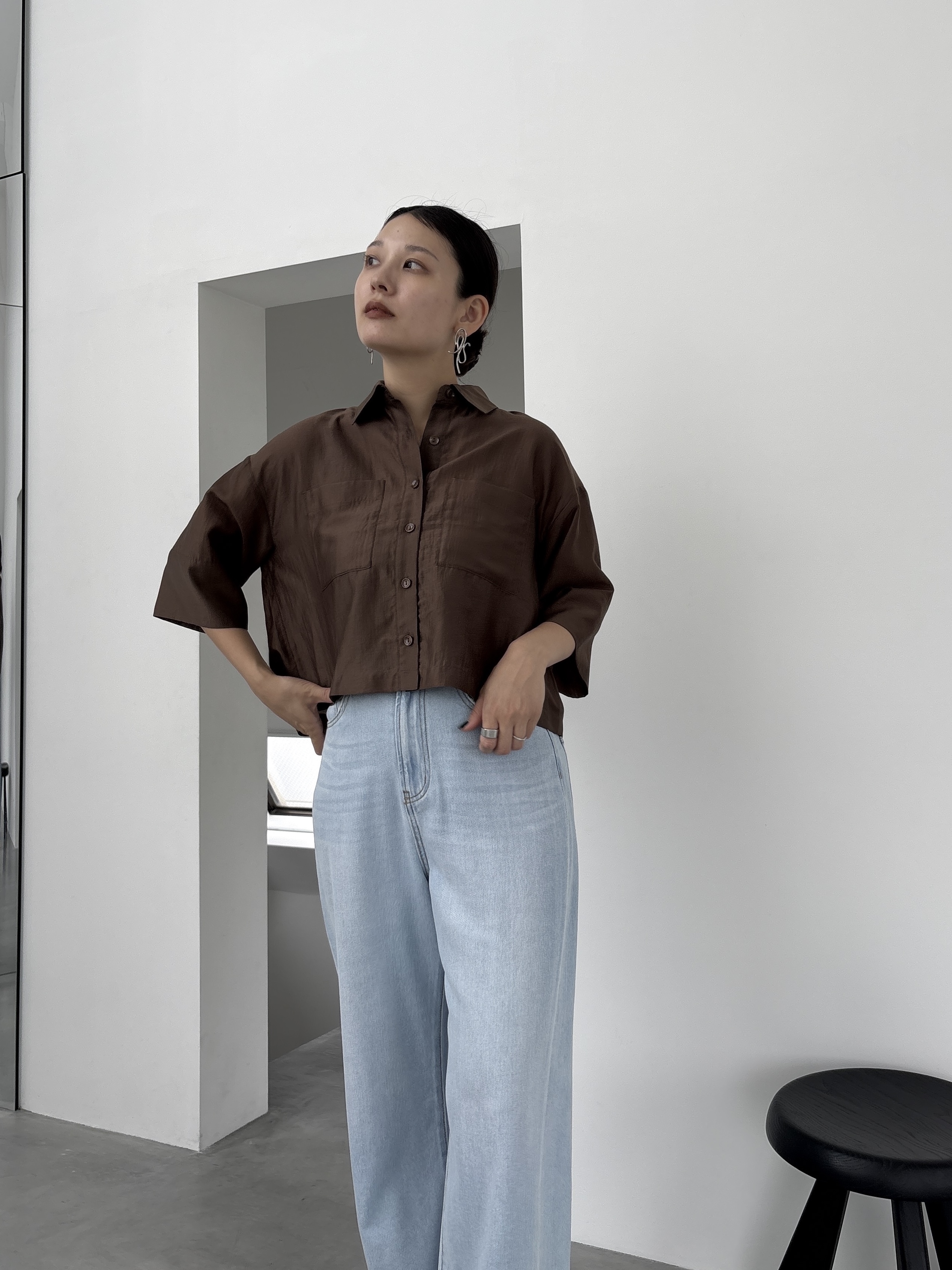ayanoさんの「INDIVI｜ボックスシルエットシアーシャツ【接触冷感】」を使ったコーディネート