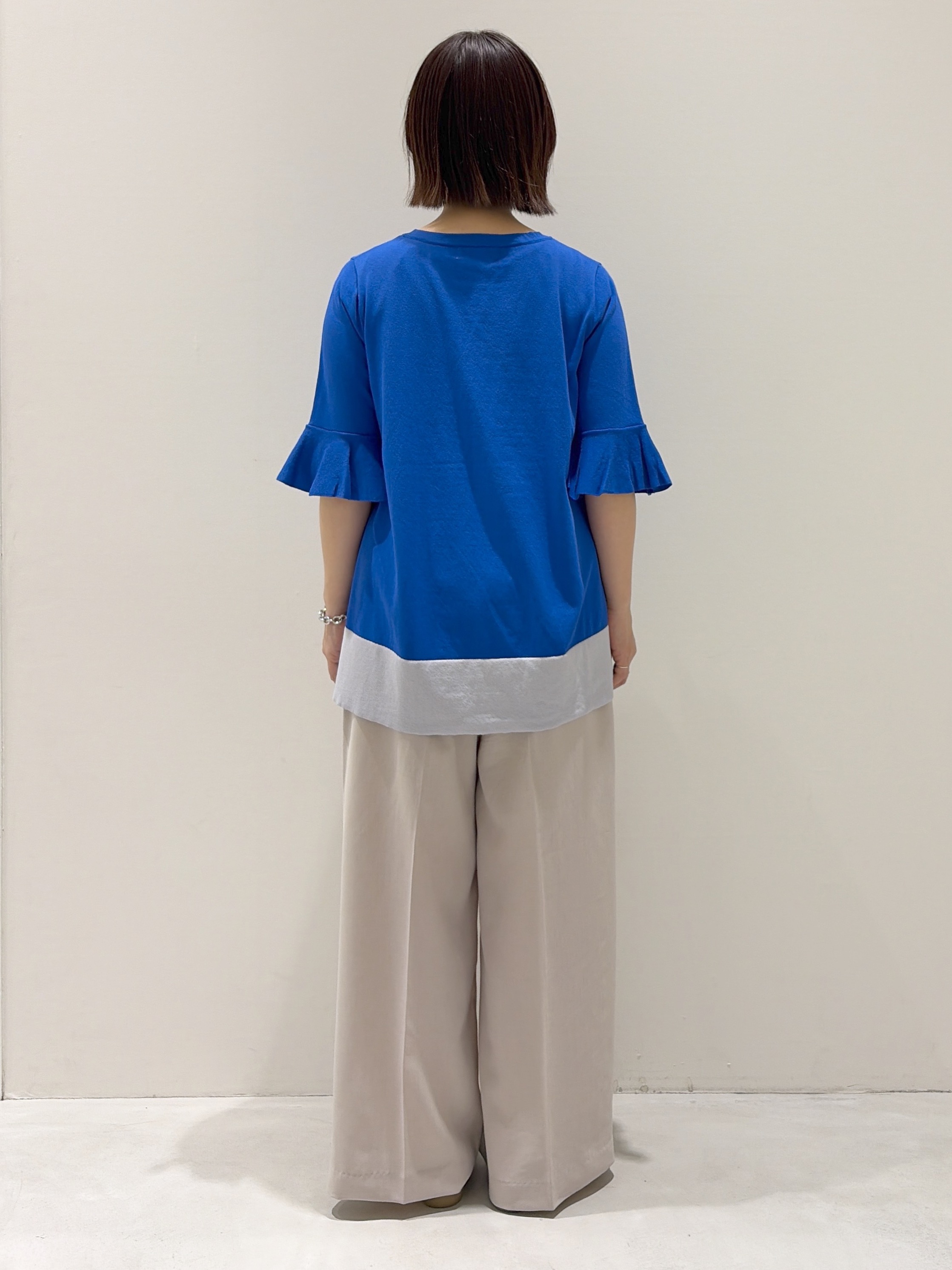 chiakiさんの「OPAQUE.CLIP｜【UV／遮熱性】配色フレアシルエットニット《洗濯機OK》」を使ったコーディネート