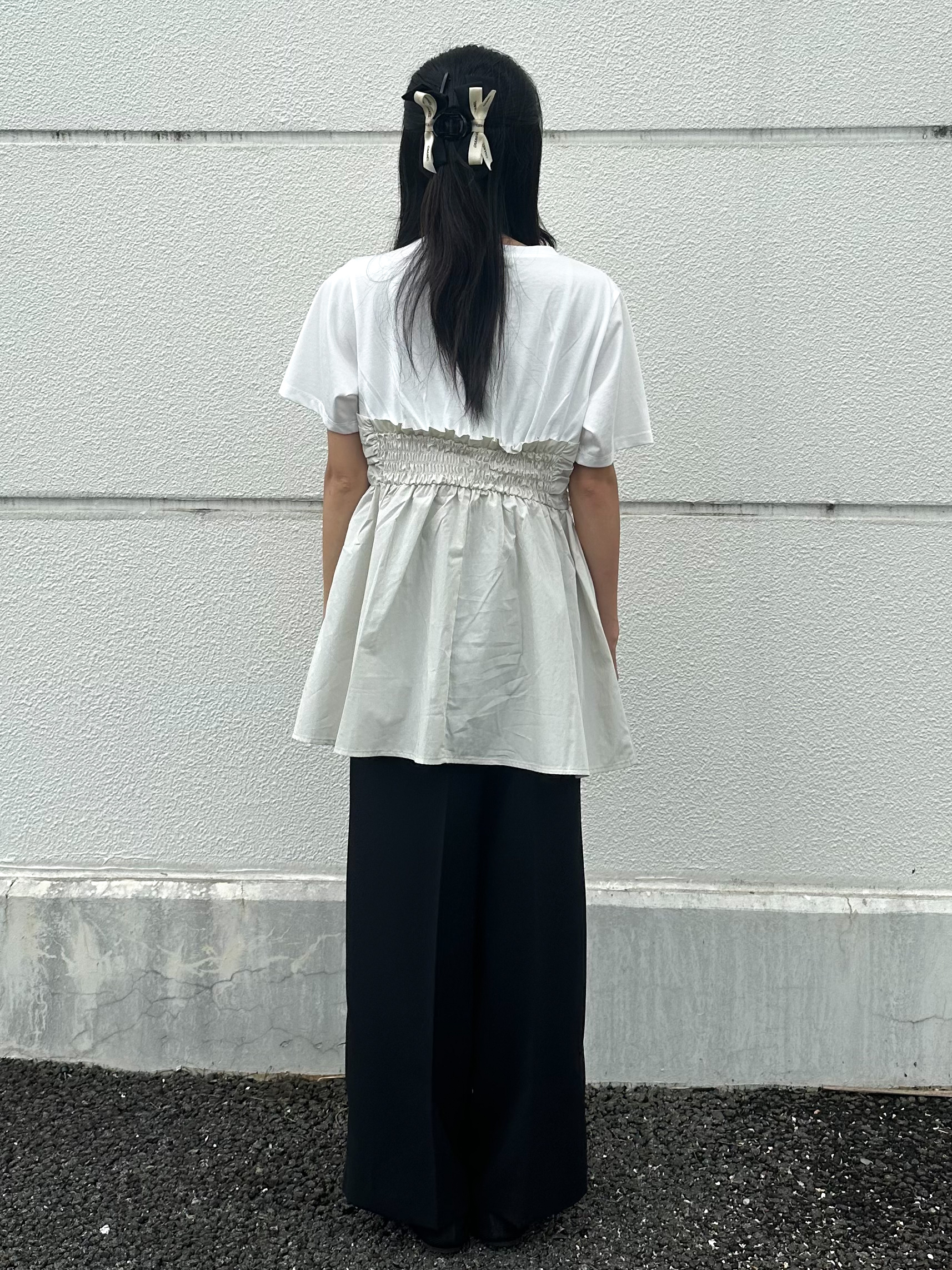 エリさんの「OPAQUE.CLIP｜ビスチェドッキングカットソー【洗濯機OK】」を使ったコーディネート