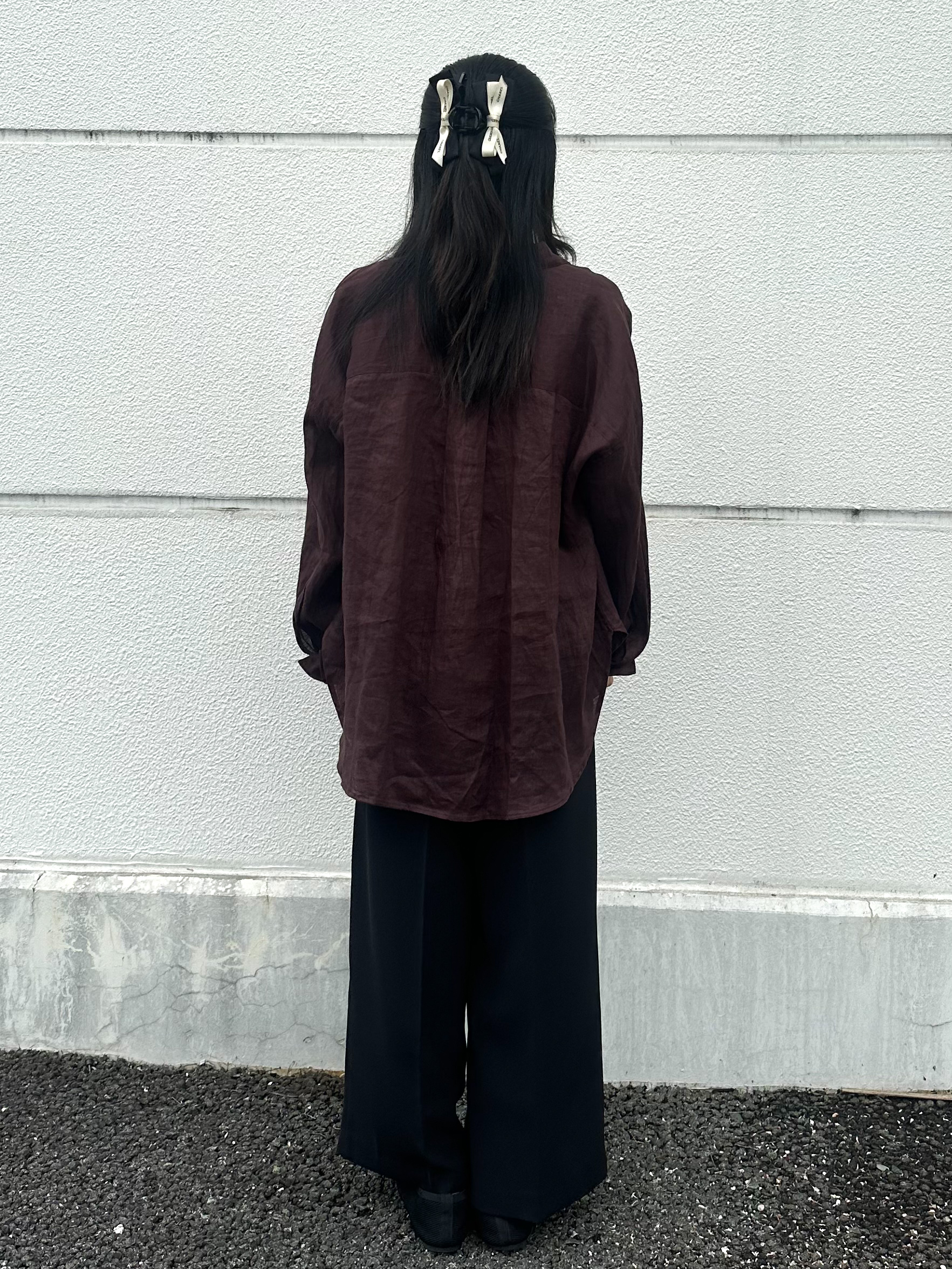 エリさんの「OPAQUE.CLIP｜フレンチリネンシャツ／カシュクール【洗濯機OK】《5col》」を使ったコーディネート