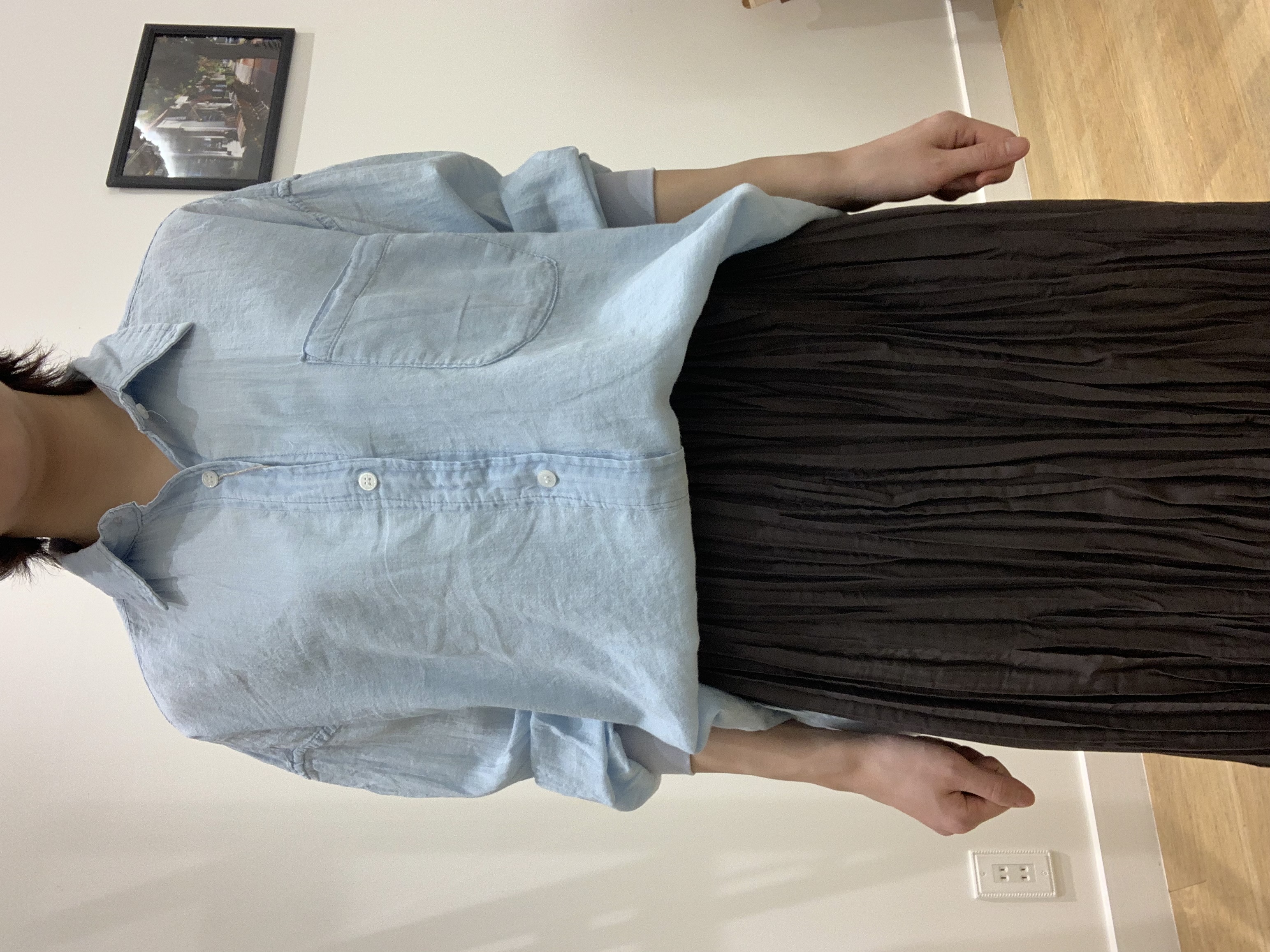 IMARIさんの「Dessin｜【セットアップ可/洗える】2オンスシアーデニムシャツ」を使ったコーディネート