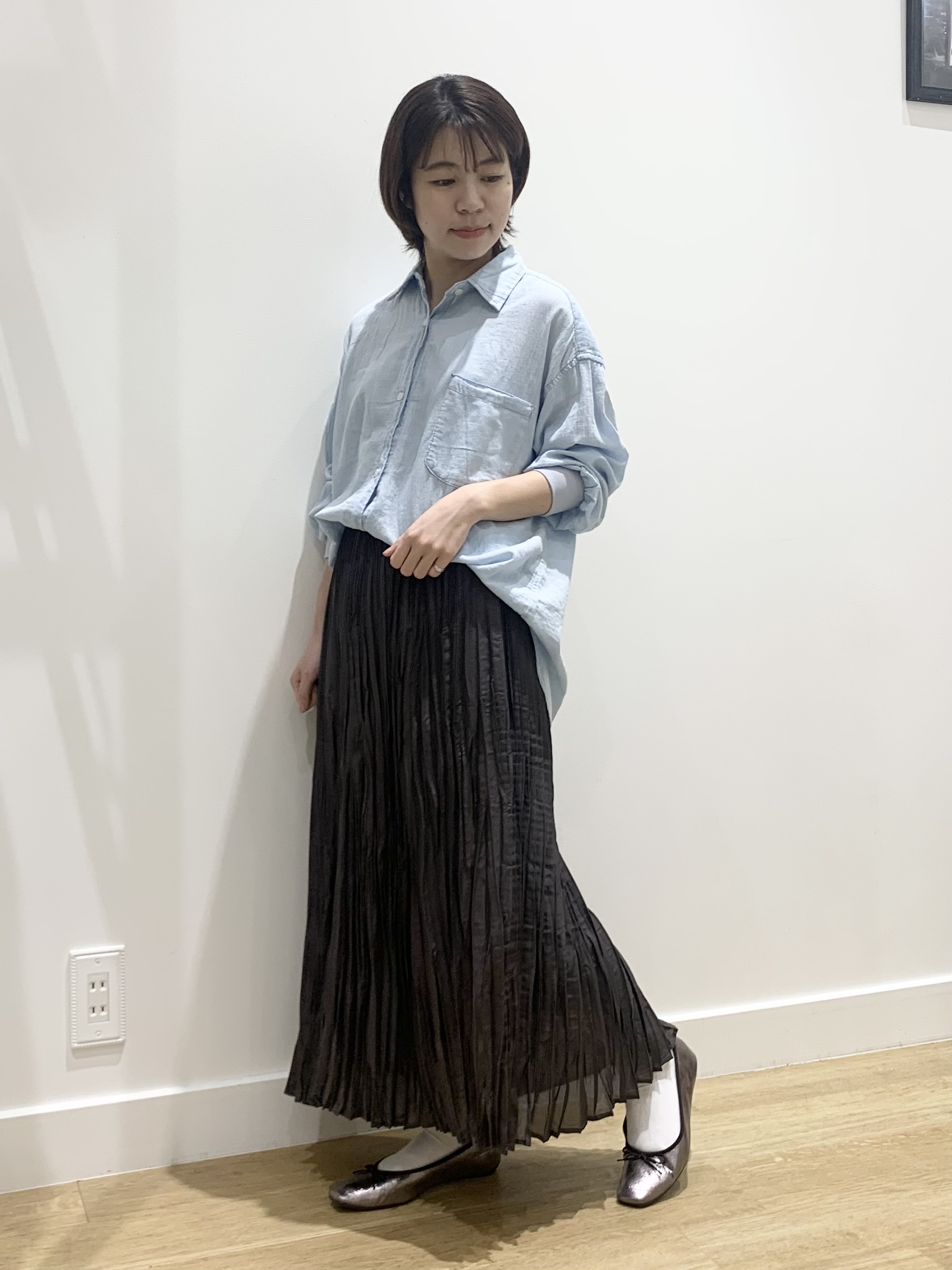 IMARIさんの「Dessin｜【セットアップ可/洗える】2オンスシアーデニムシャツ」を使ったコーディネート