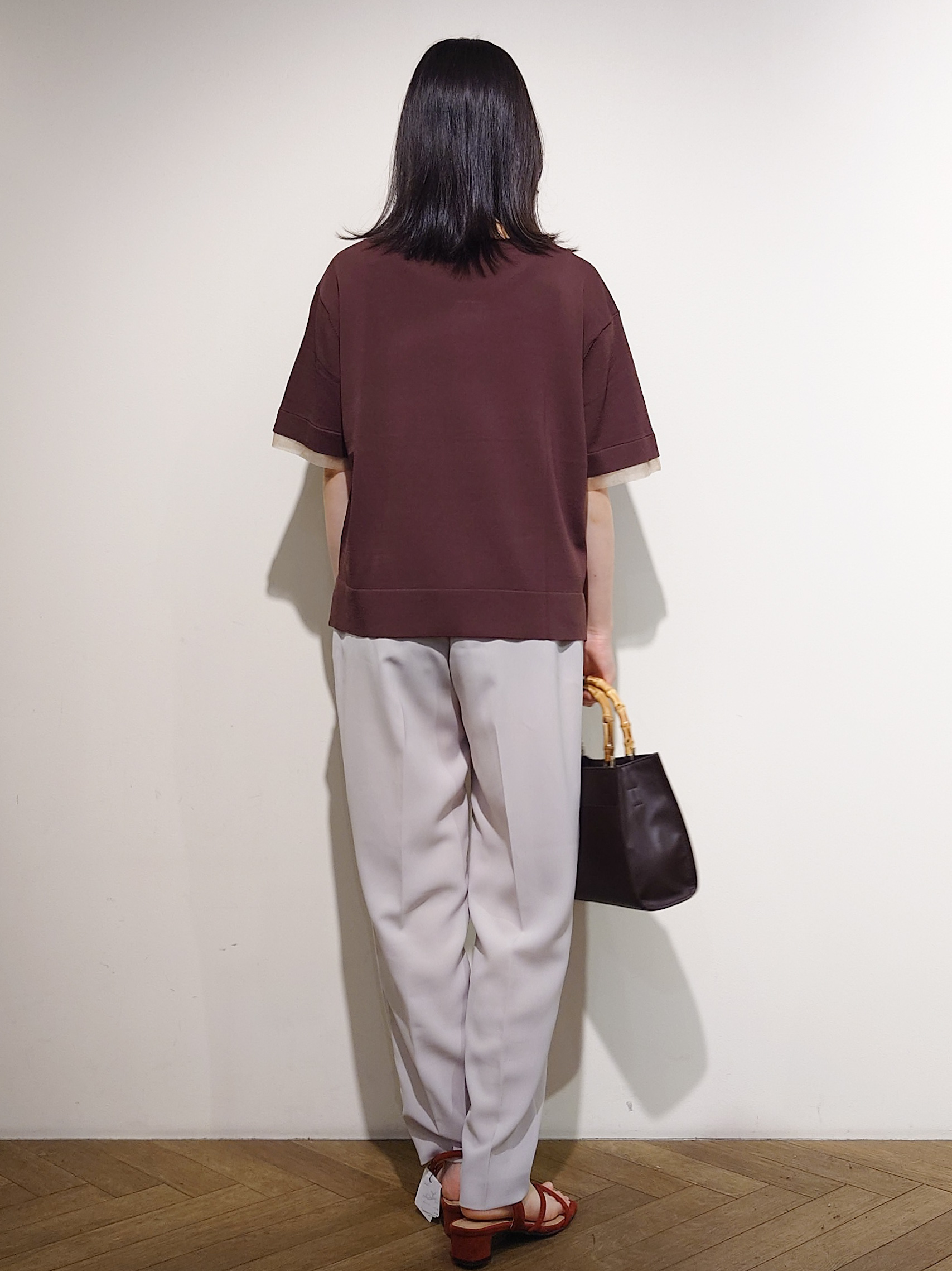 Uさんの「OPAQUE.CLIP｜【UV／接触冷感／抗ピル】シアー＆レイヤード風さらりニット《洗濯機OK》」を使ったコーディネート