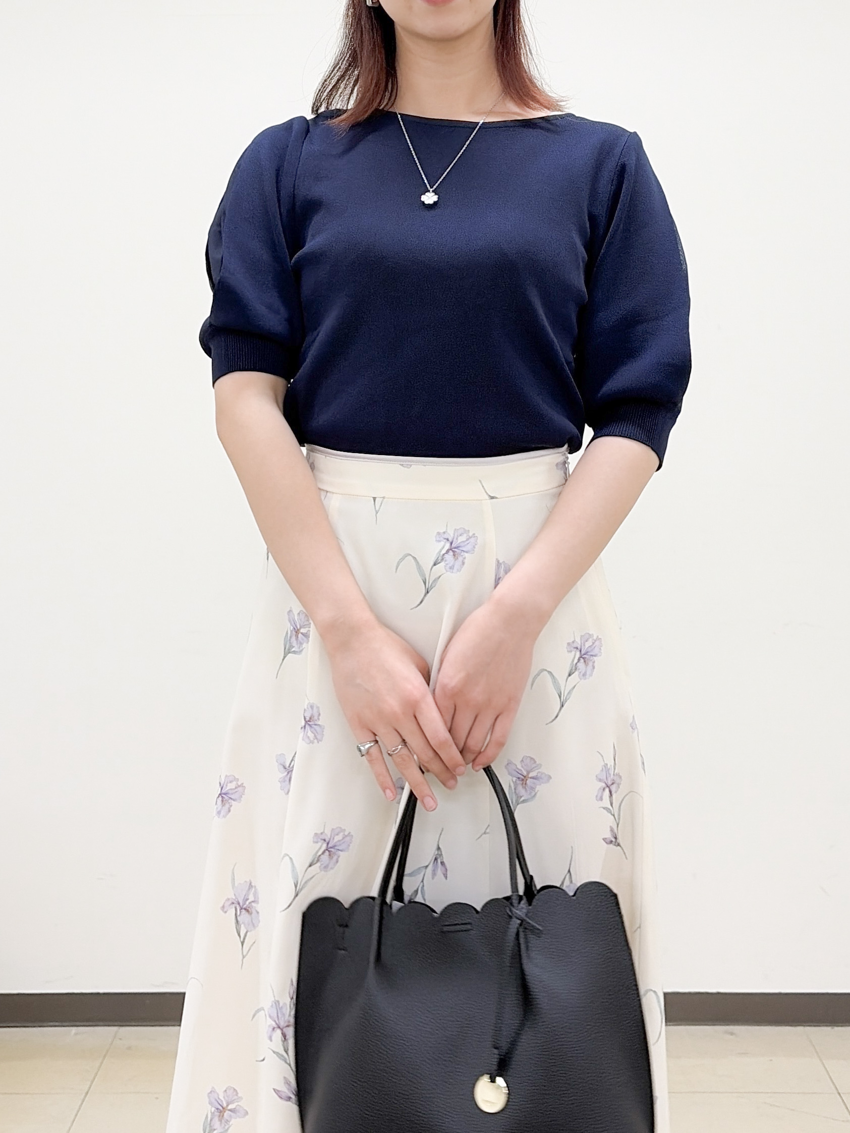 yurinaさんの「index｜【接触冷感／UVケア】クールタッチラップスリーブニット《洗濯機OK／XS～3L／9col》」を使ったコーディネート
