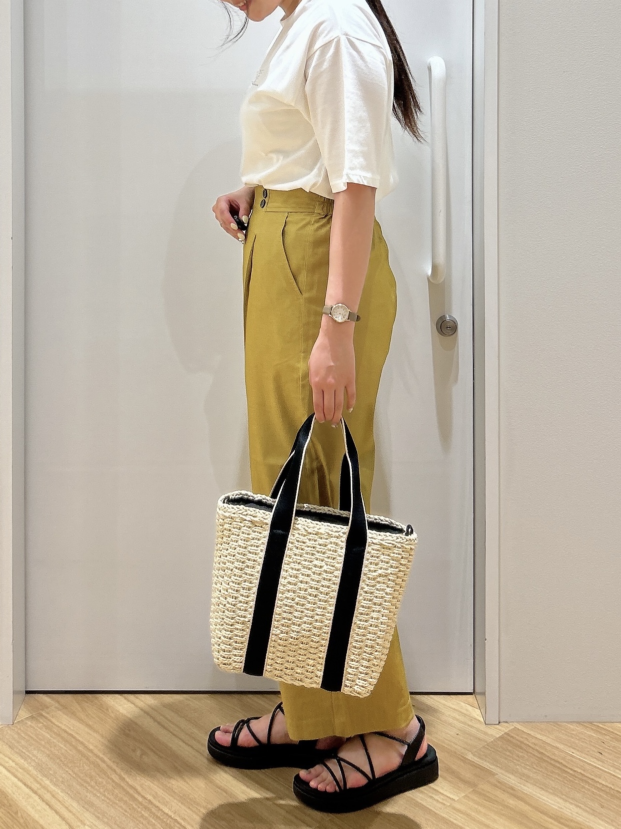 みいさんの「grove｜【UVカット/接触冷感】プリントアソート5分袖Tシャツ」を使ったコーディネート