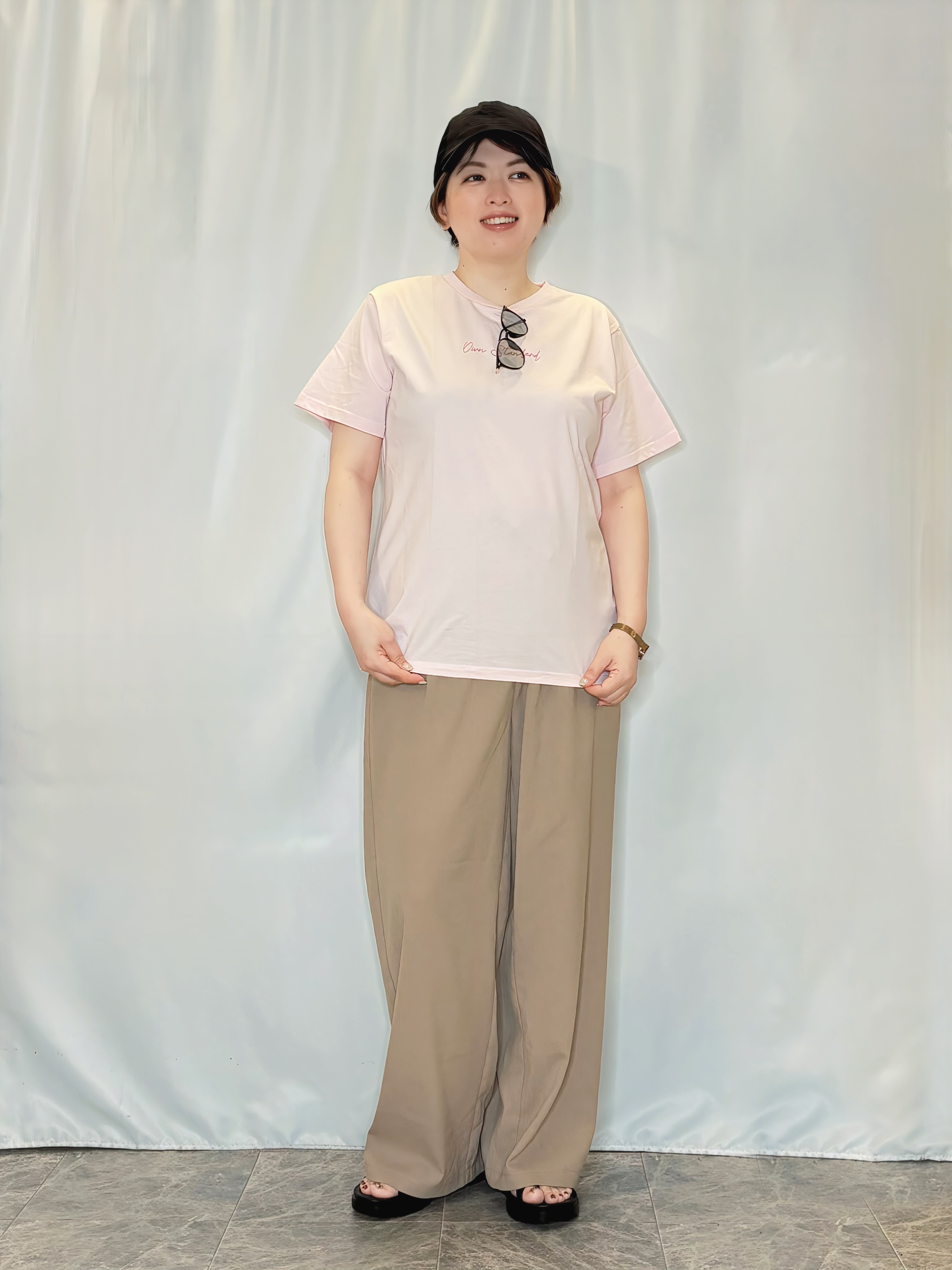 たみさんの「SHOO･LA･RUE｜【洗濯機可/S-LL】夏に快適サラサラ感 大人のプリントTシャツ」を使ったコーディネート