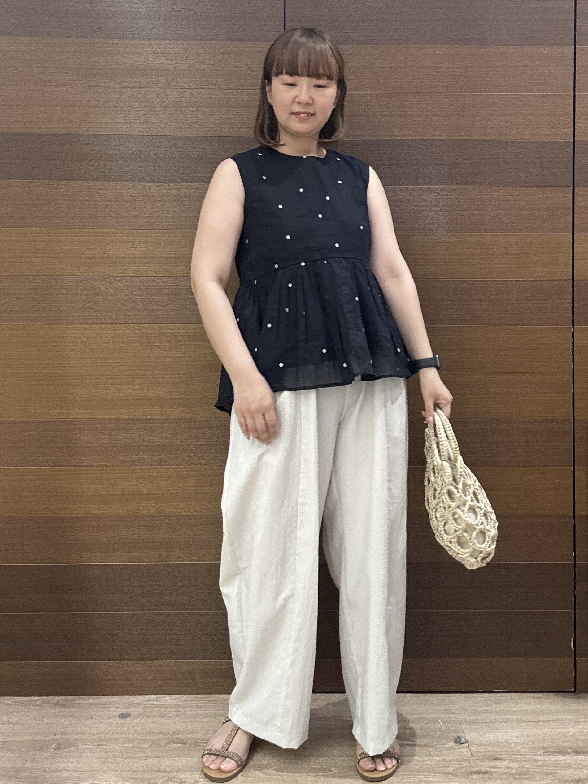 yumeさんの「OPAQUE.CLIP｜ラメドット刺繍ペプラムブラウス【洗える】」を使ったコーディネート