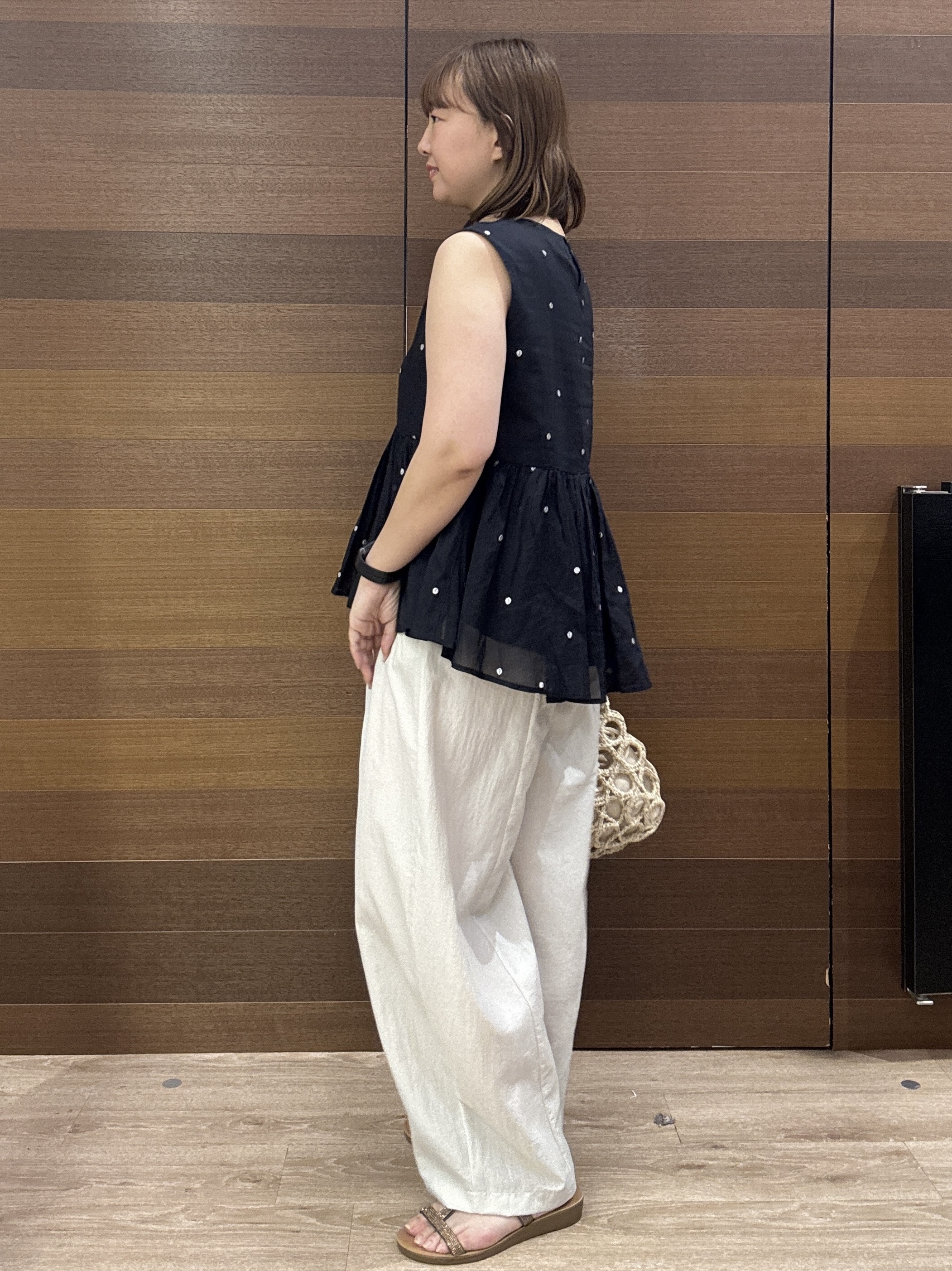 yumeさんの「OPAQUE.CLIP｜ラメドット刺繍ペプラムブラウス【洗える】」を使ったコーディネート