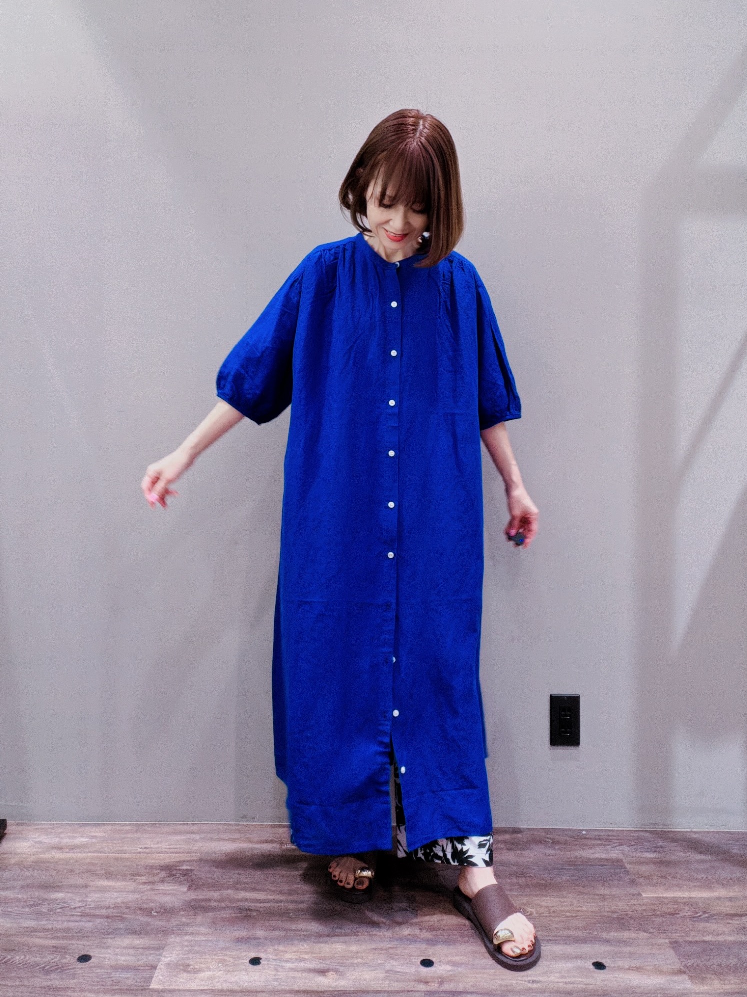 Satoさんの「Dessin｜【洗える】リネン混シャツワンピース」を使ったコーディネート