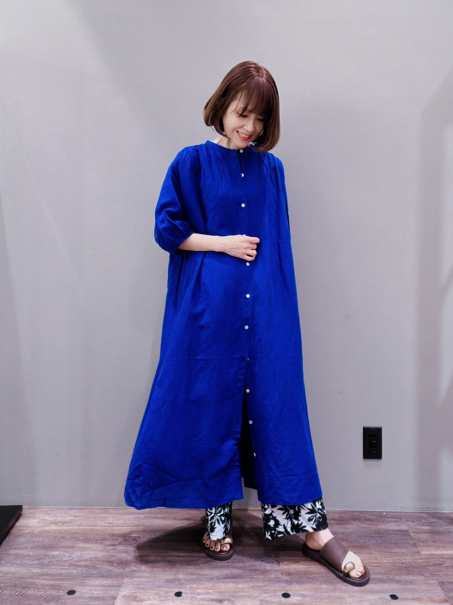 Satoさんの「Dessin｜【洗える】リネン混シャツワンピース」を使ったコーディネート