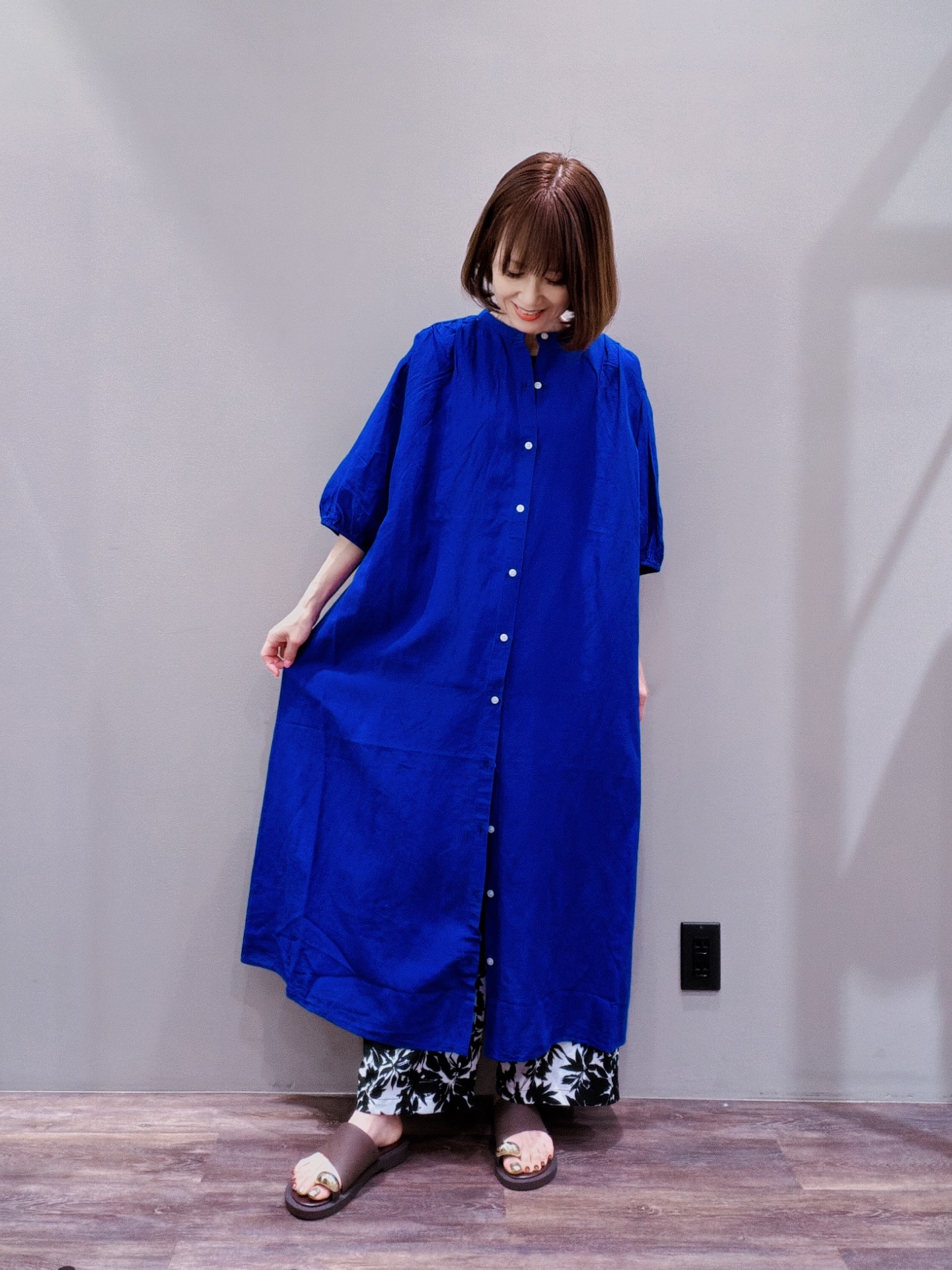 Satoさんの「Dessin｜【洗える】リネン混シャツワンピース」を使ったコーディネート