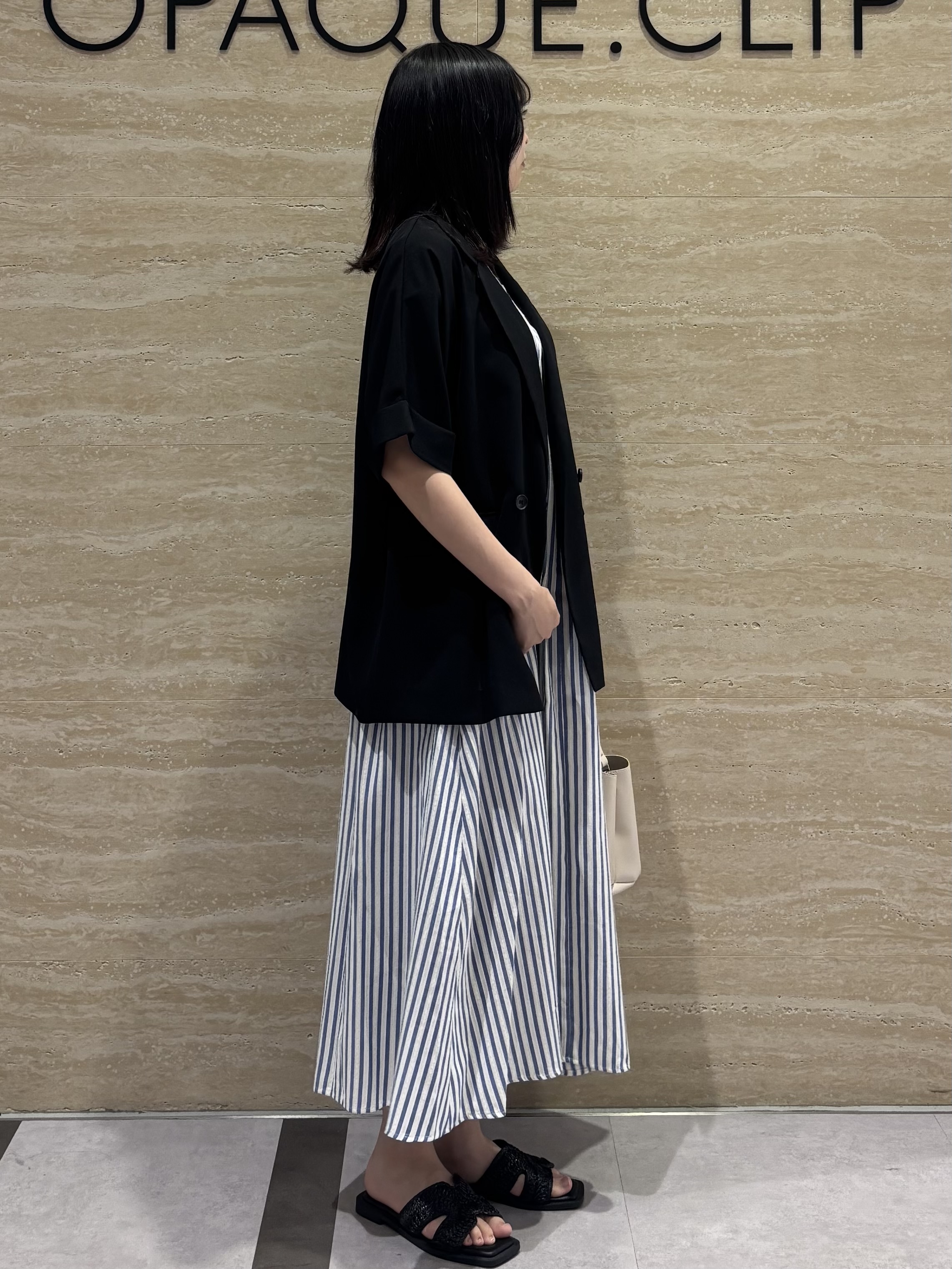 Ririkaさんの「OPAQUE.CLIP｜【接触冷感／吸水速乾／防シワ】リネンライクテーラードジャケット《洗濯機OK》」を使ったコーディネート