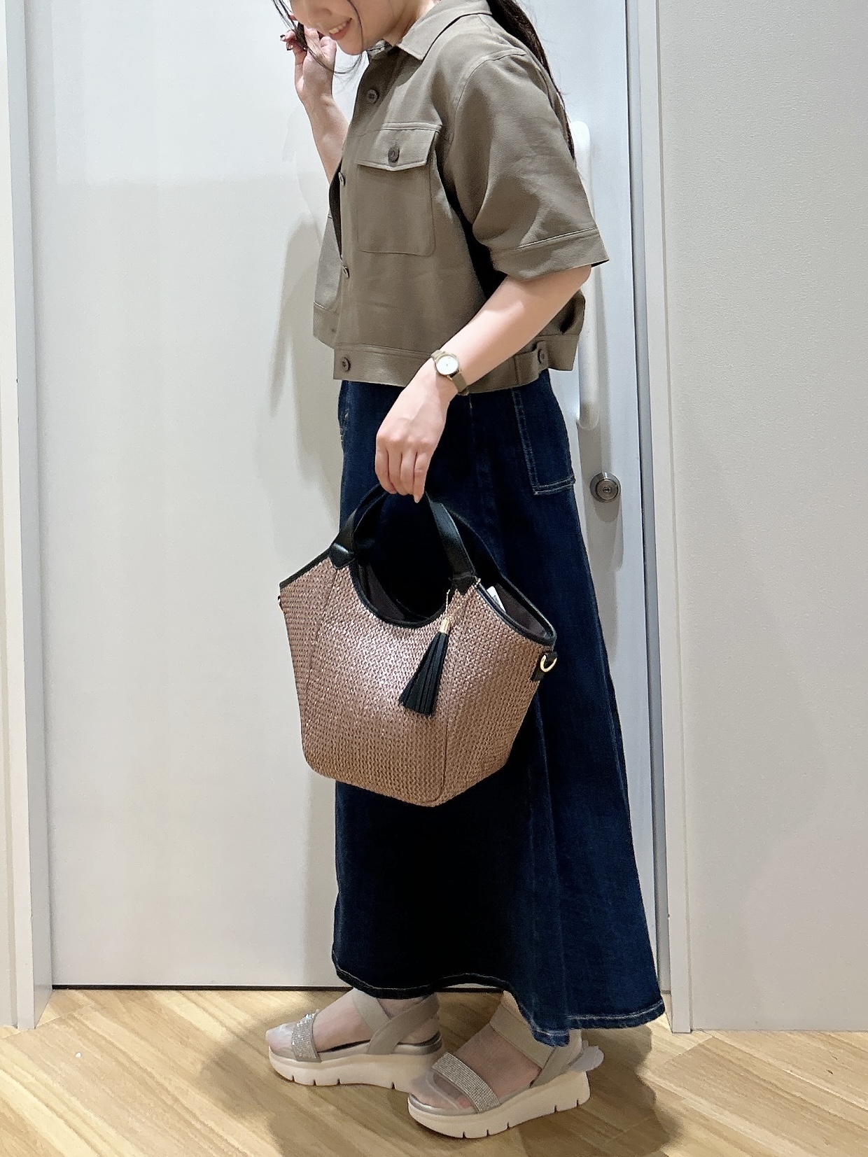 みいさんの「grove｜【吸水速乾・通気性・洗える】衿付きハーフジャケット」を使ったコーディネート