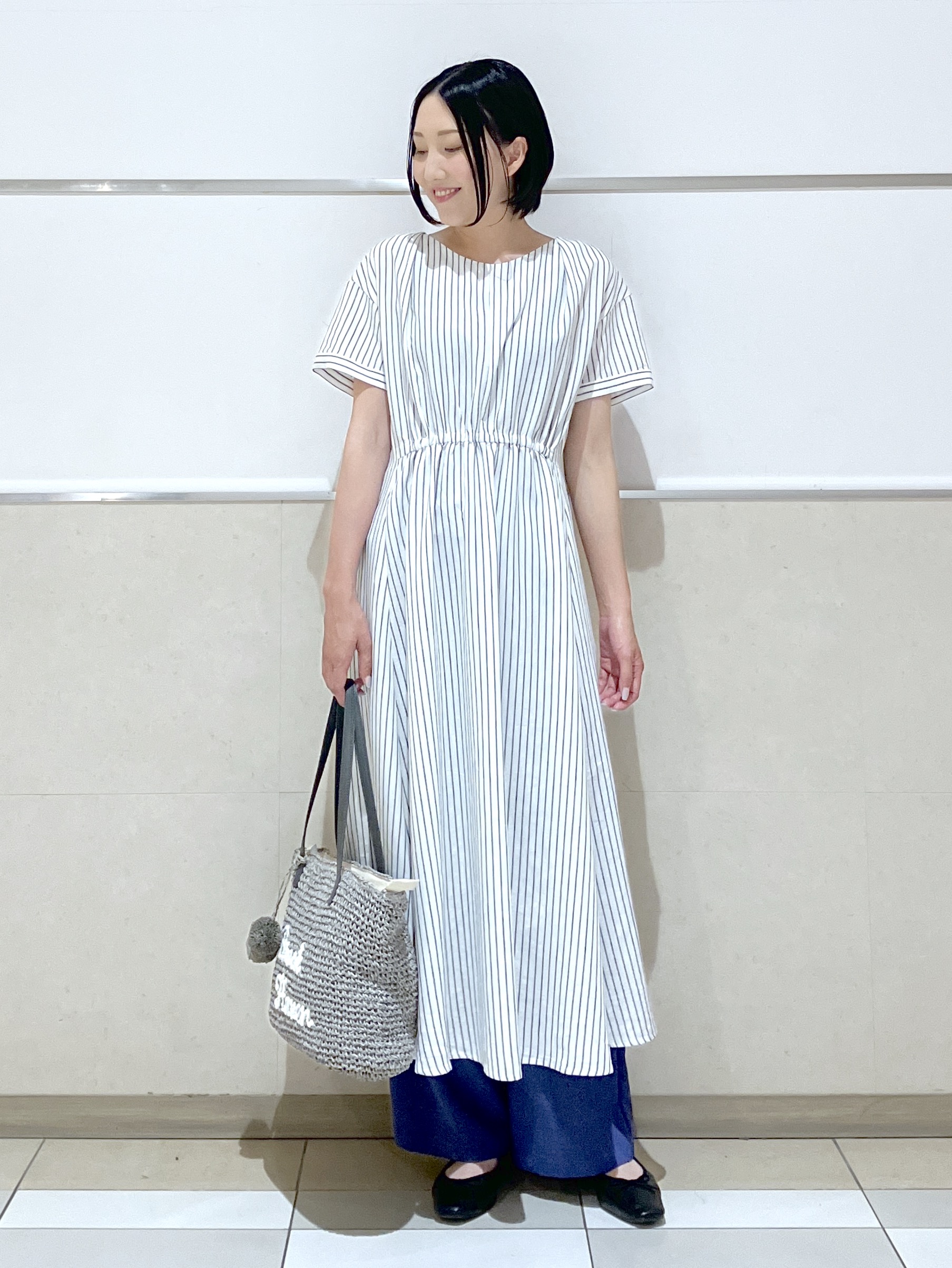 eriko さんの「Dessin｜【洗える】ウエストギャザーリネン混ワンピース」を使ったコーディネート