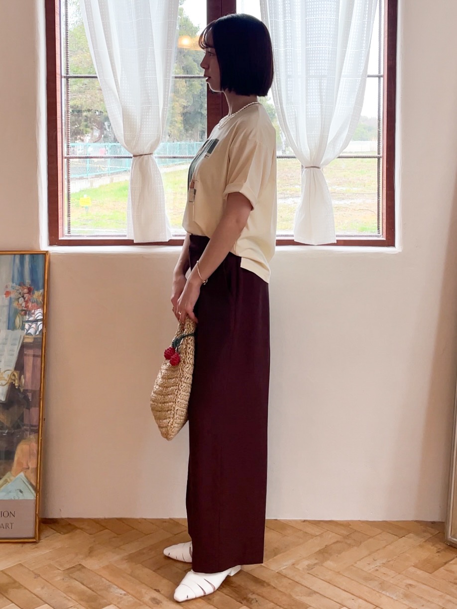 NATSUMIさんの「grove｜【UVカット/接触冷感】プリントアソート5分袖Tシャツ」を使ったコーディネート