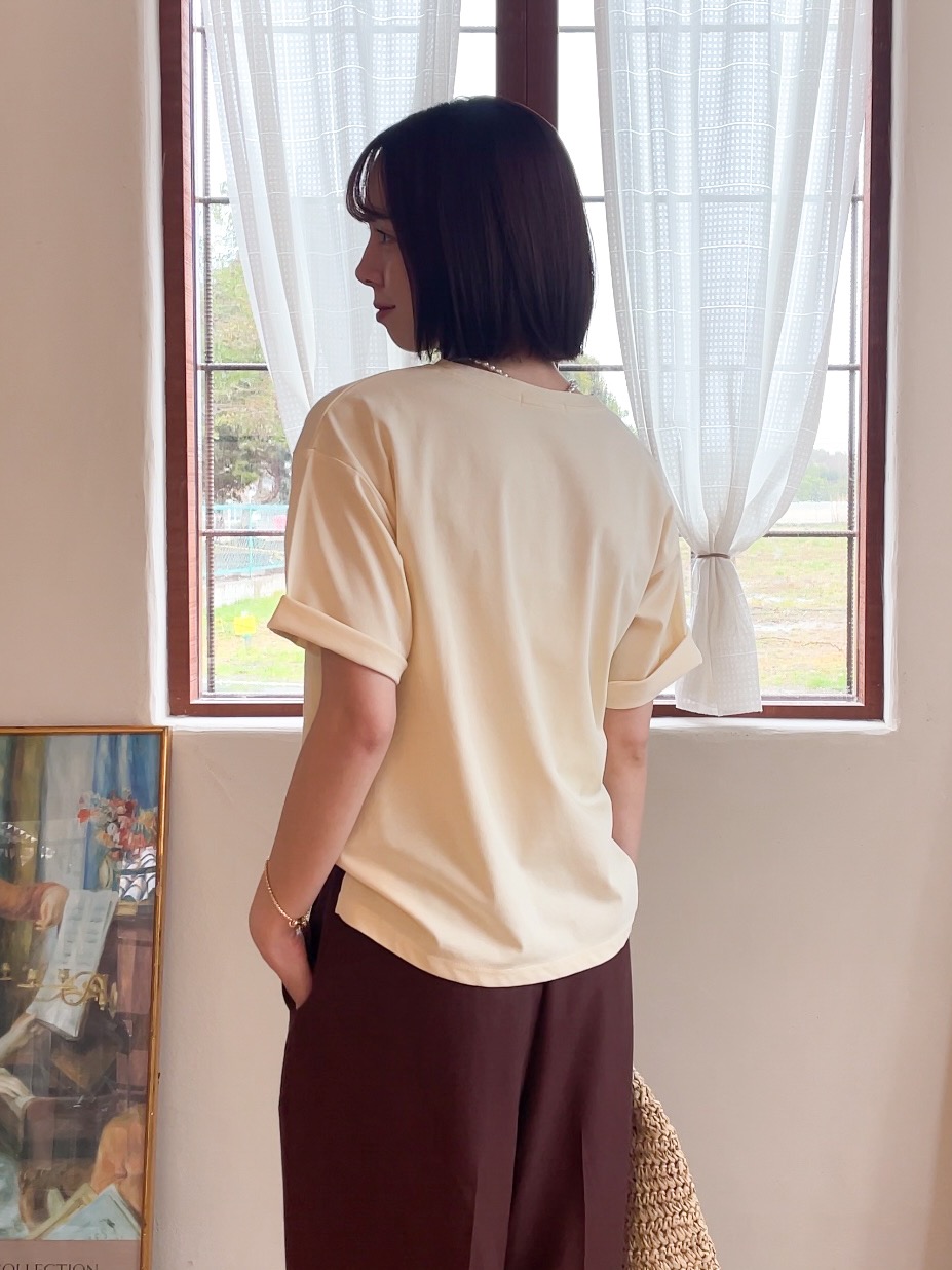 NATSUMIさんの「grove｜【UVカット/接触冷感】プリントアソート5分袖Tシャツ」を使ったコーディネート
